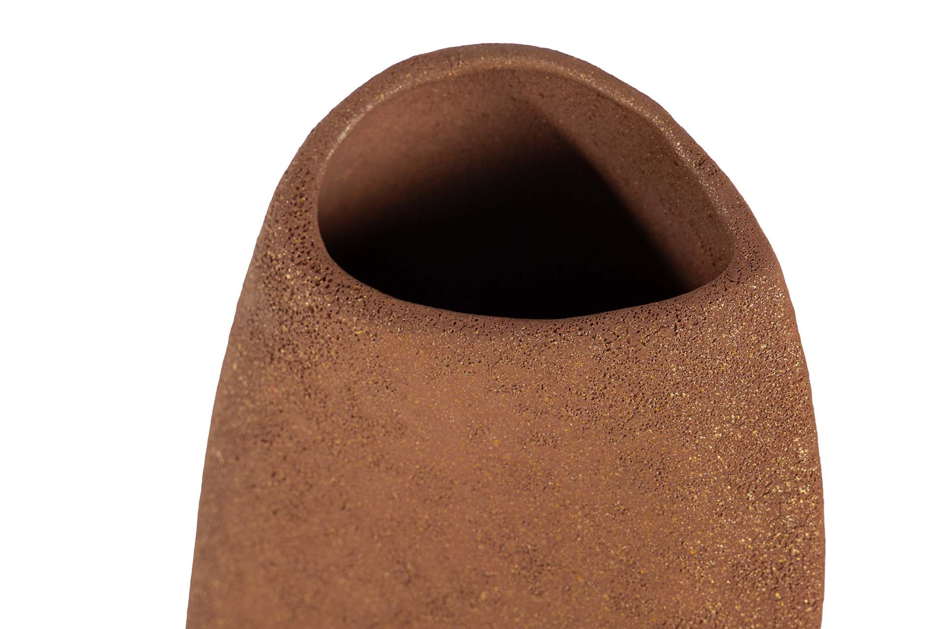 BROWN CERAMIC VASE 18x18x45 CM