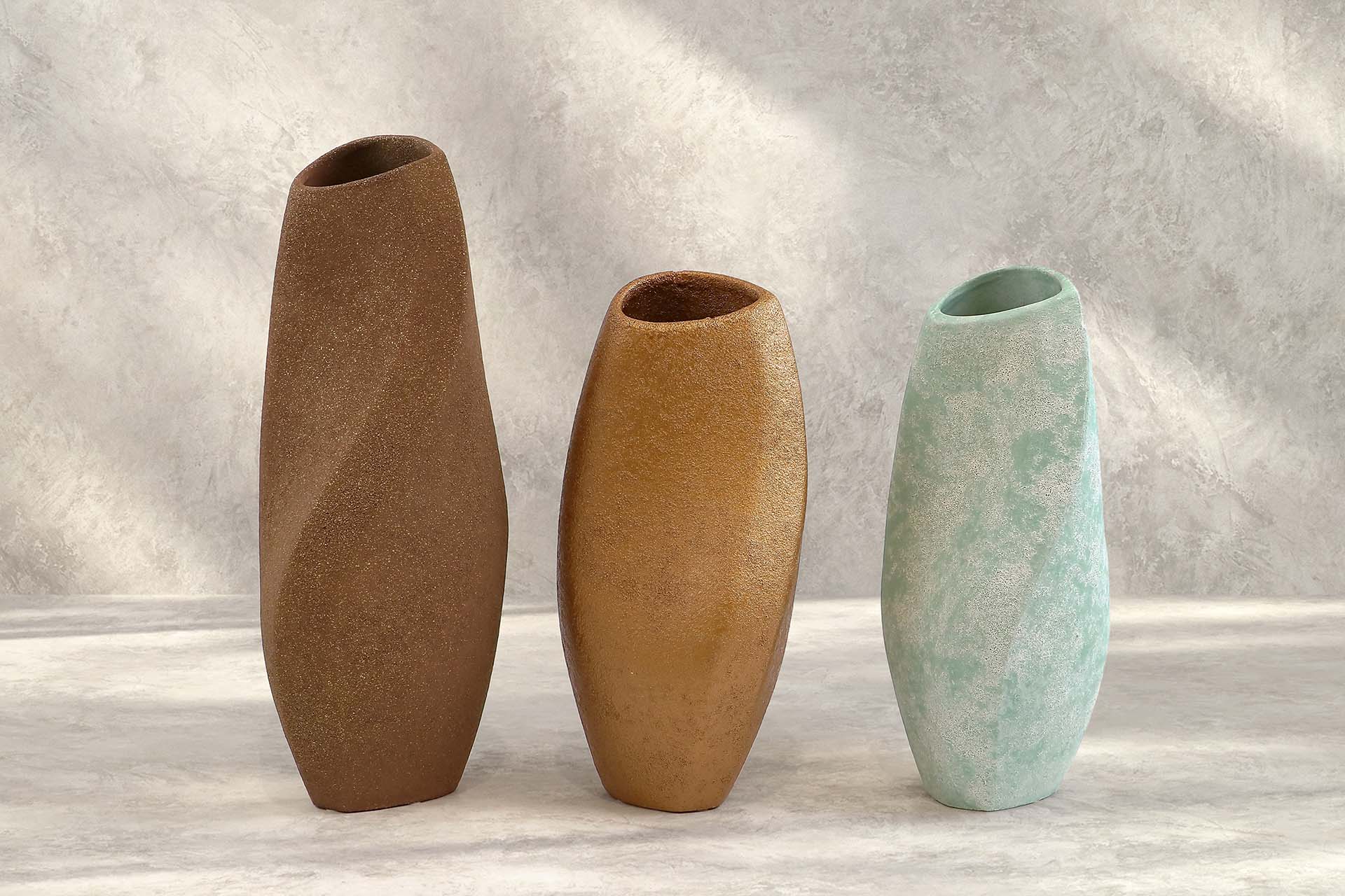 JARRON CERAMICA MARRON 16x16x35 CM