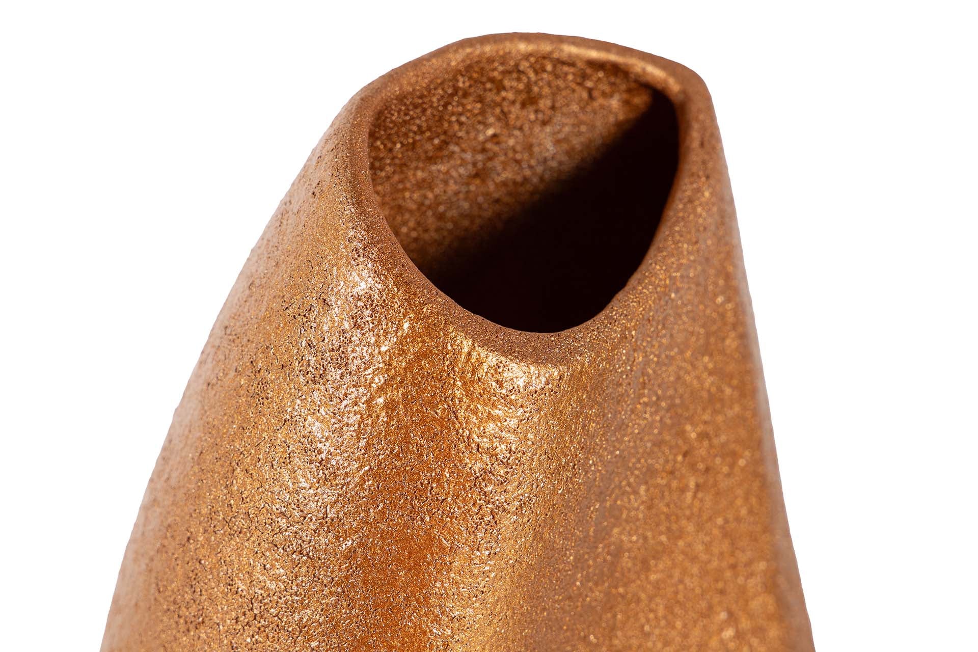 BROWN CERAMIC VASE 16x16x35 CM