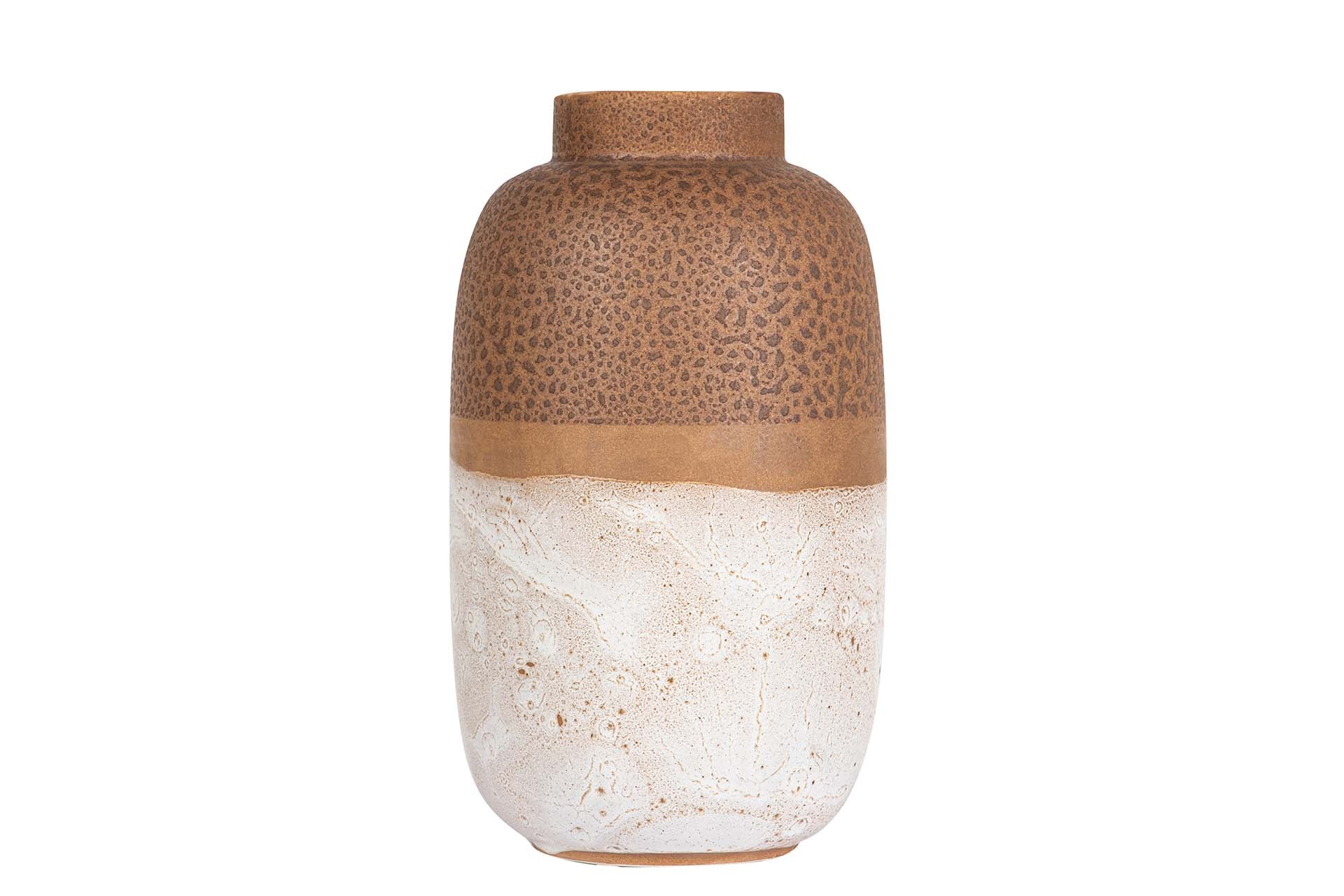 BROWN WHITE CERAMIC VASE 20x20x34 CM