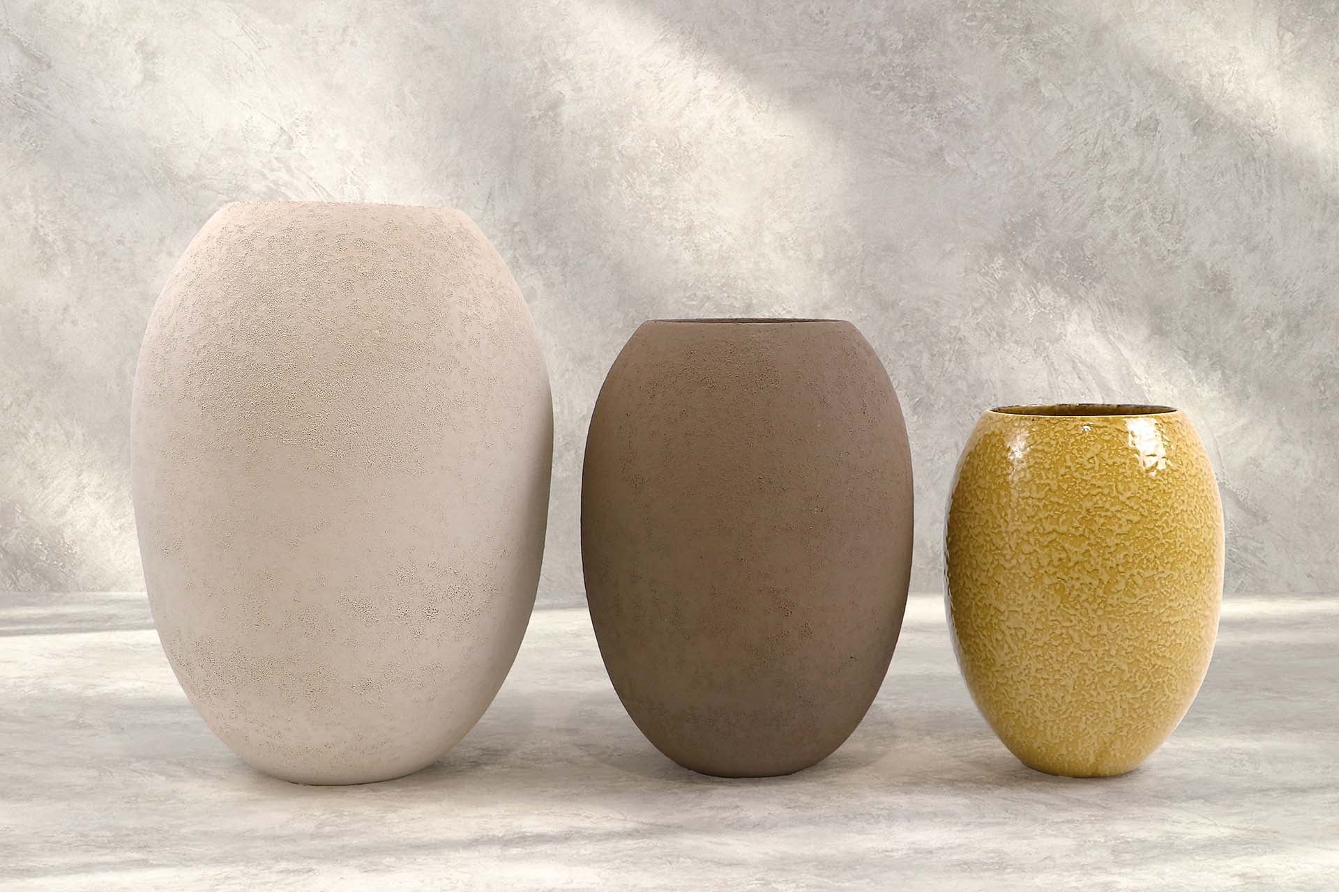 JARRON CERAMICA GRIS 26x26x37 CM
