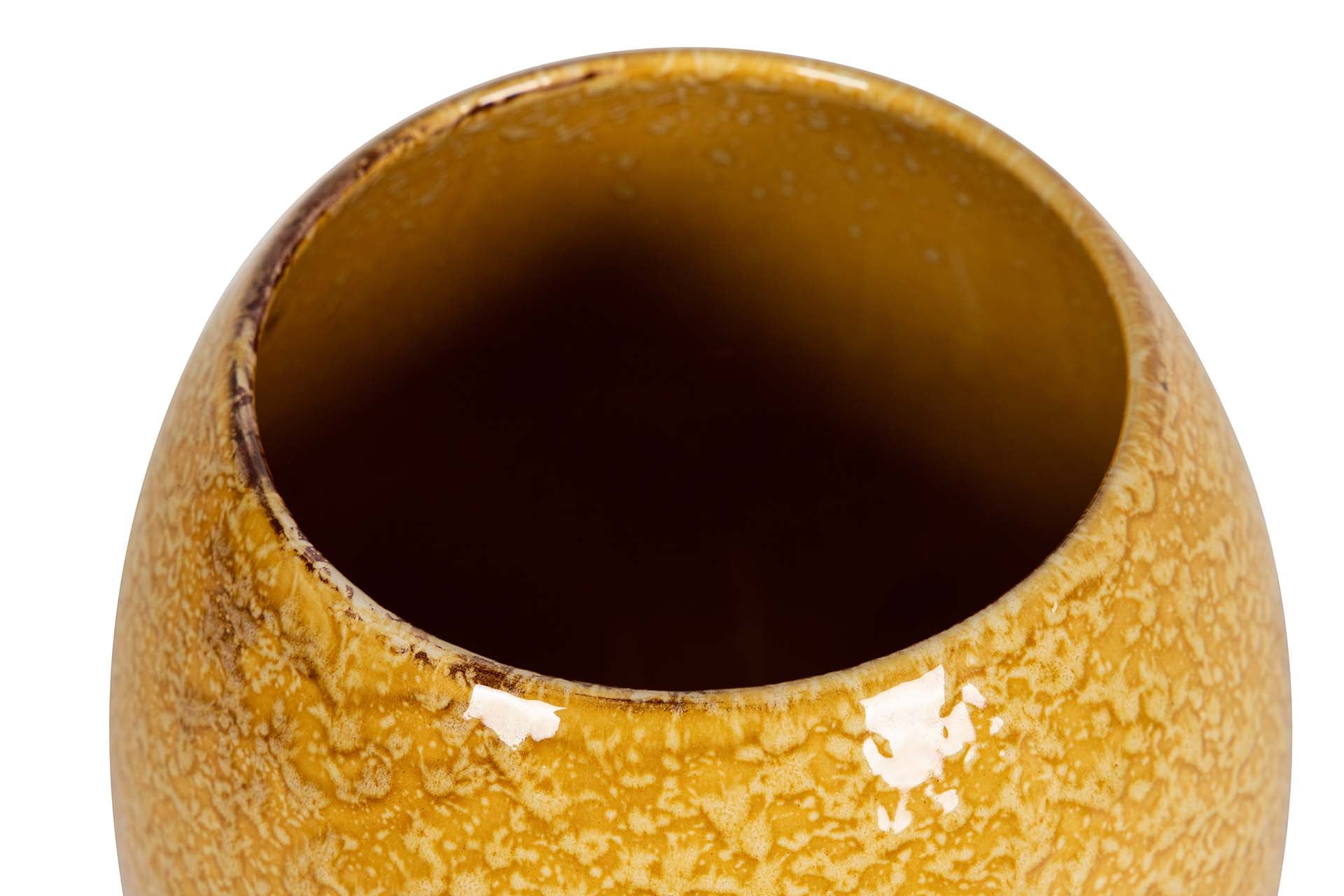 YELLOW CERAMIC VASE 21x21x28 CM