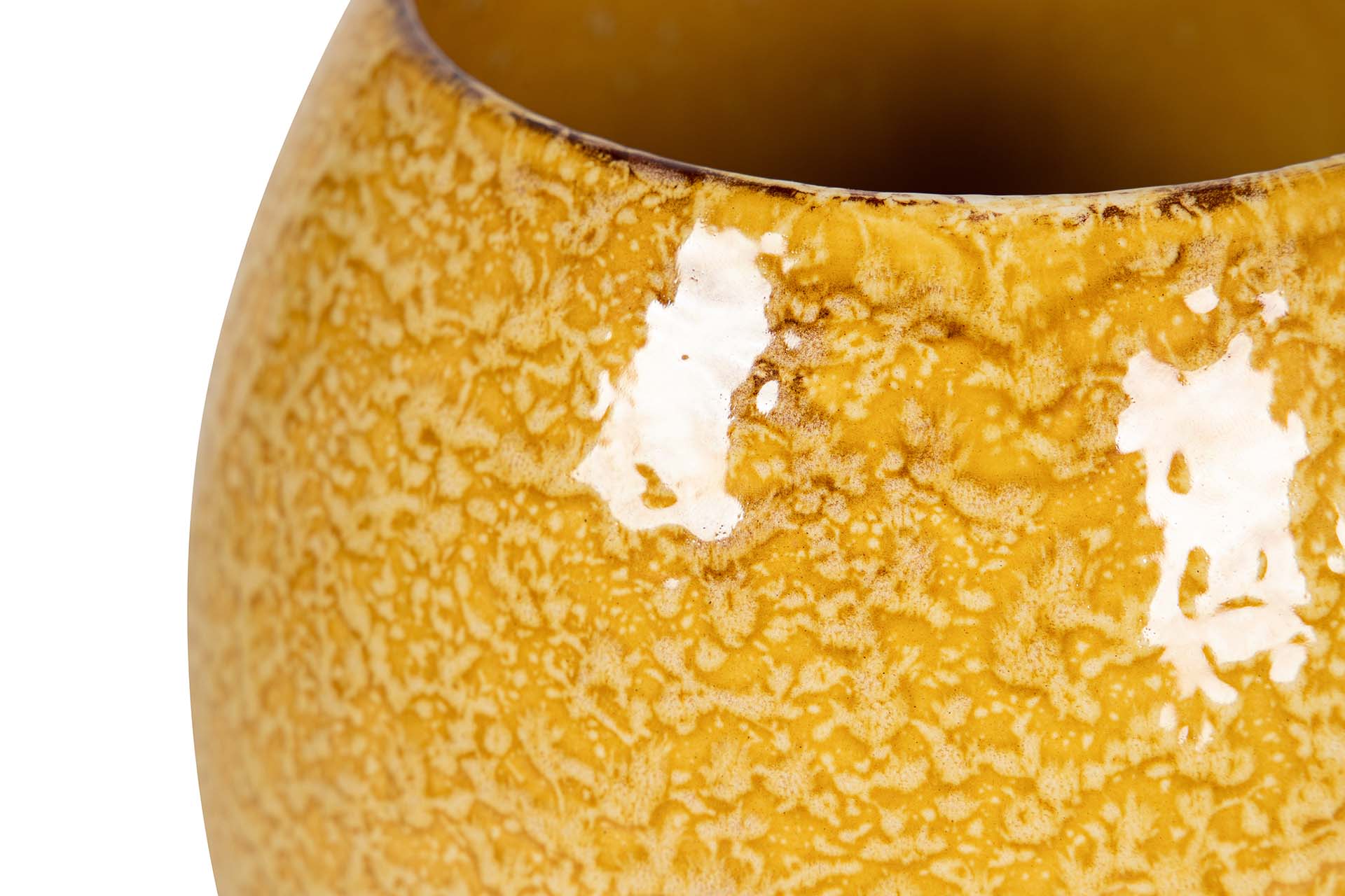 YELLOW CERAMIC VASE 21x21x28 CM