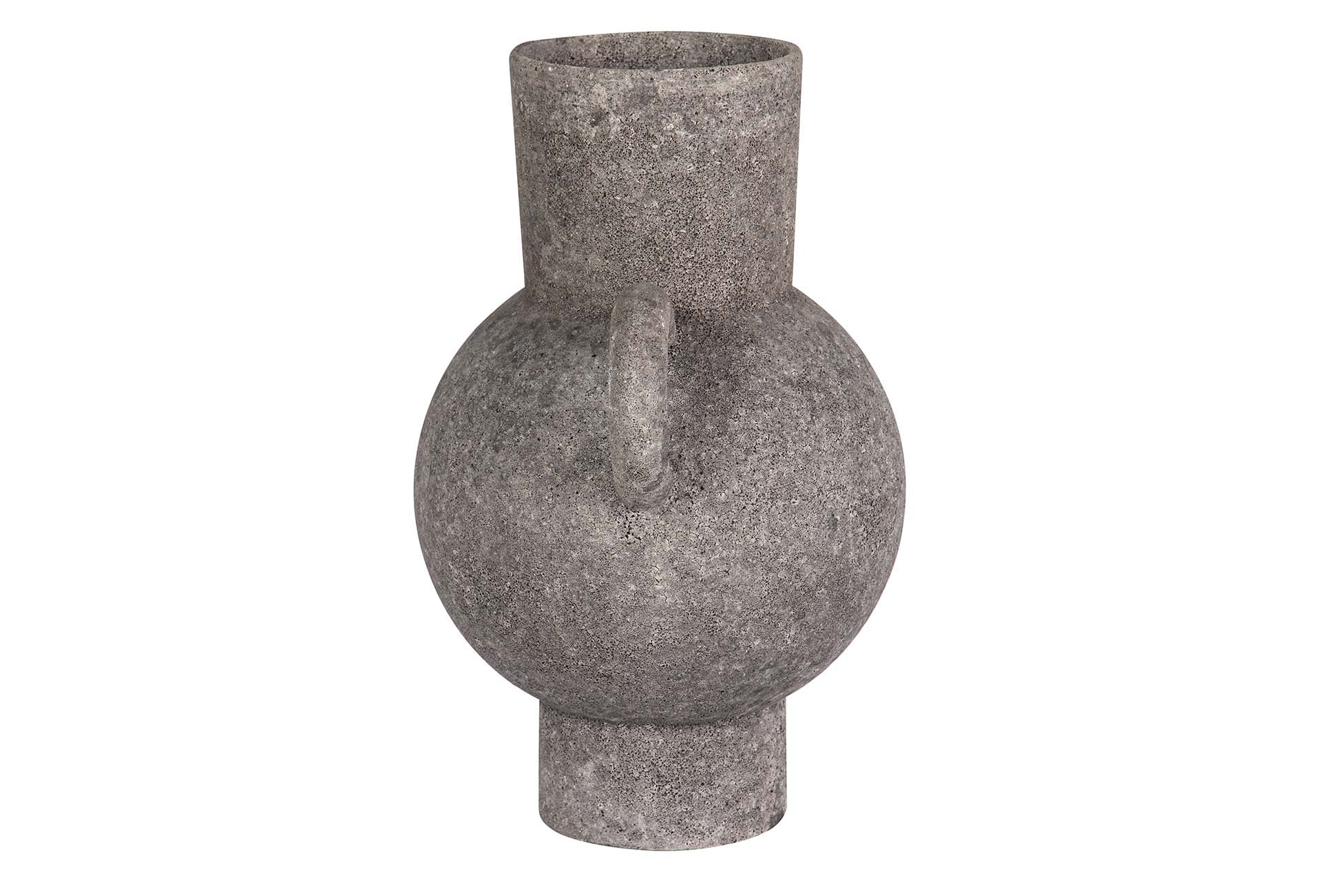 BLACK CERAMIC VASE 22x16x26 CM