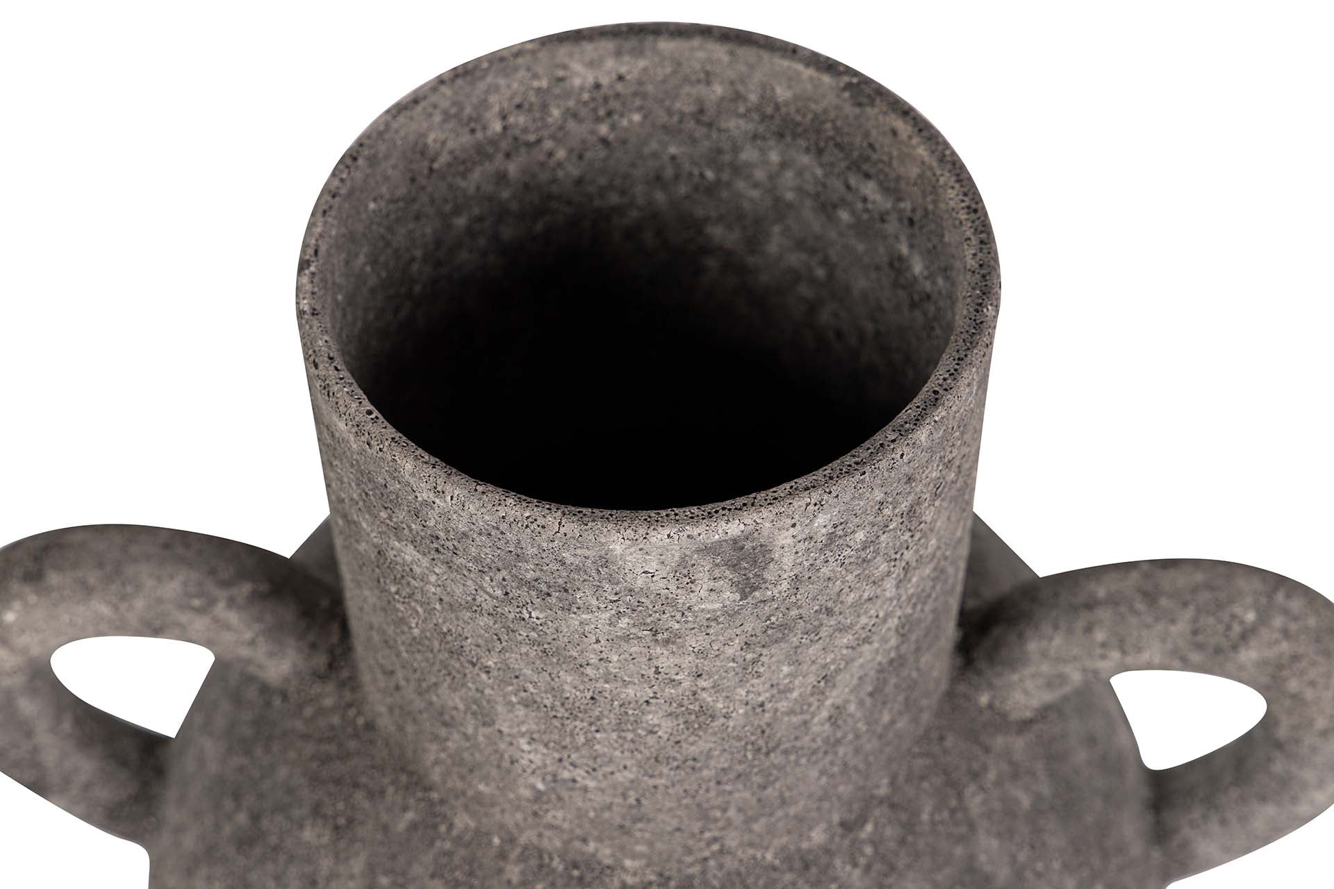 BLACK CERAMIC VASE 22x16x26 CM