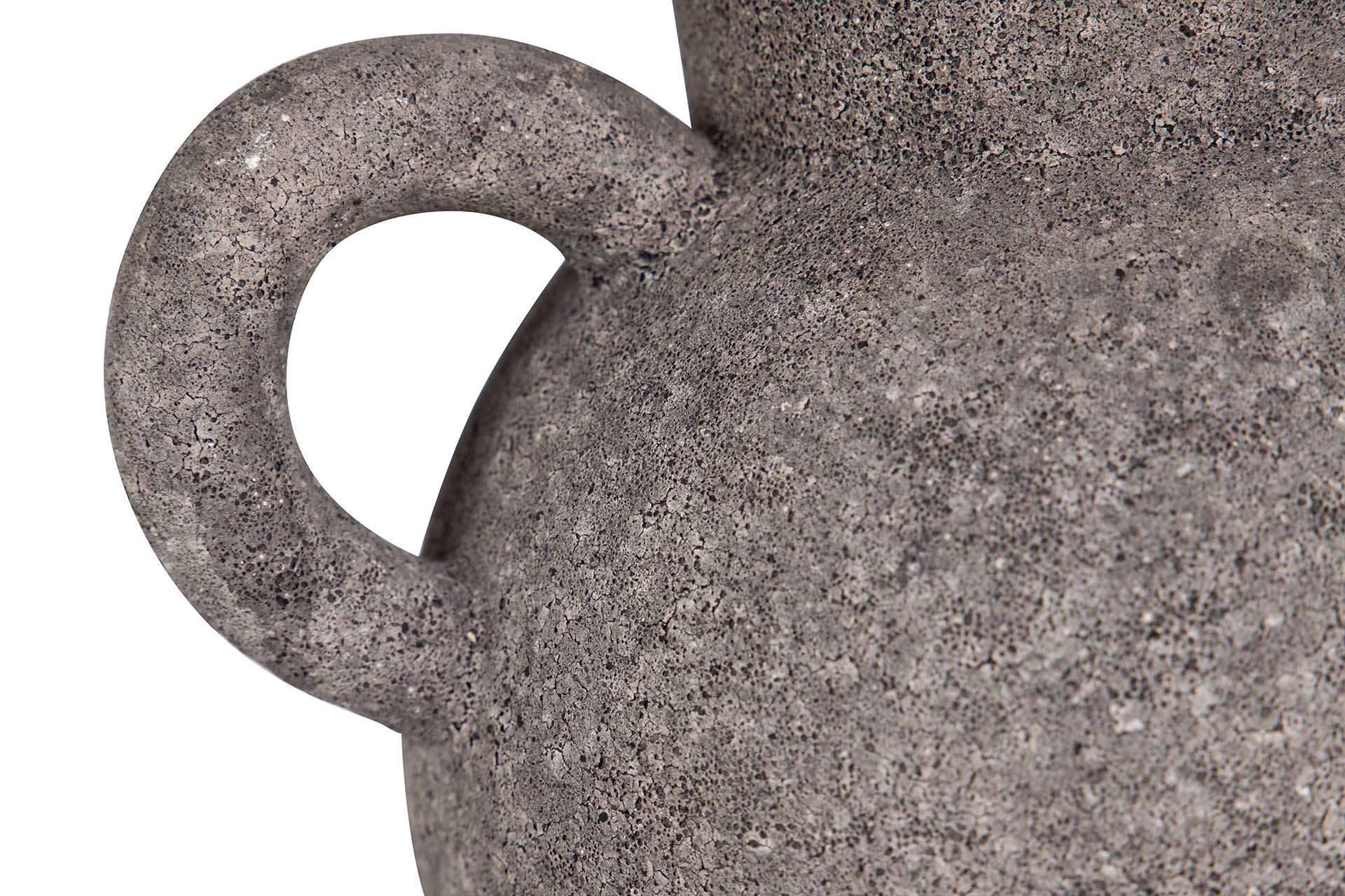 BLACK CERAMIC VASE 22x16x26 CM