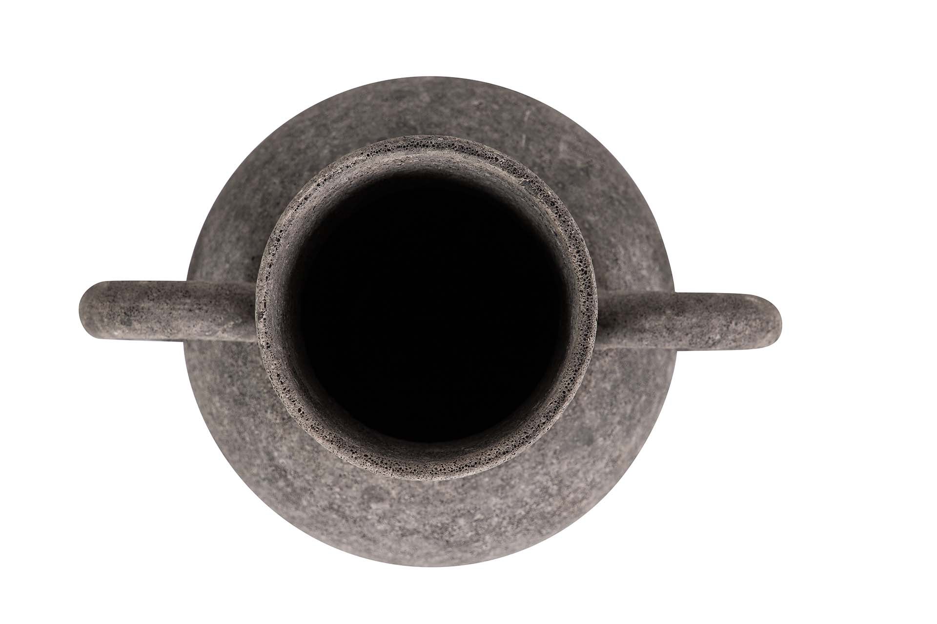 BLACK CERAMIC VASE 22x16x26 CM