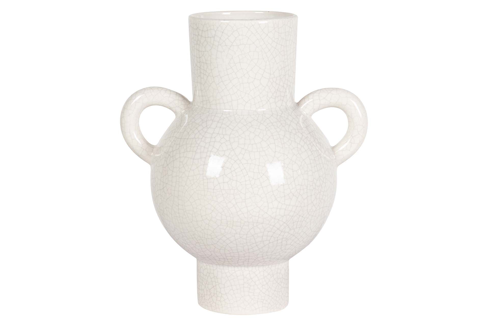 WHITE CERAMIC VASE 22x16x26 CM
