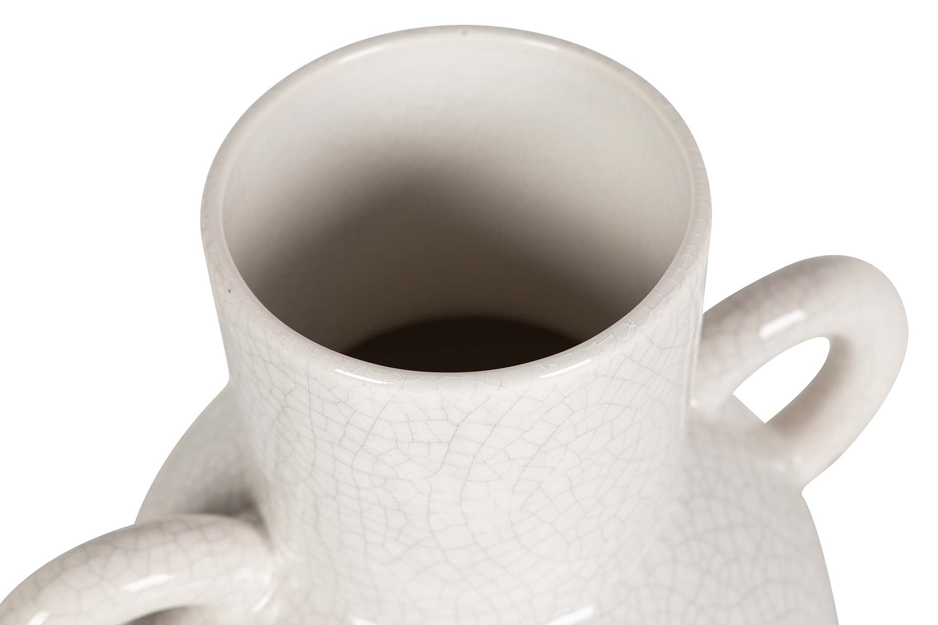 WHITE CERAMIC VASE 22x16x26 CM