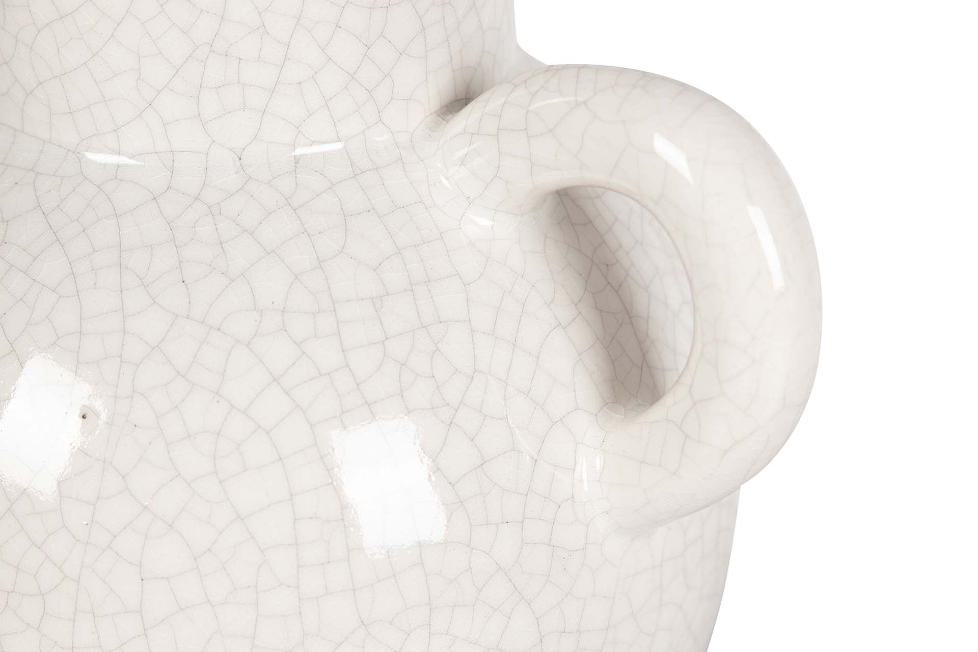 WHITE CERAMIC VASE 22x16x26 CM