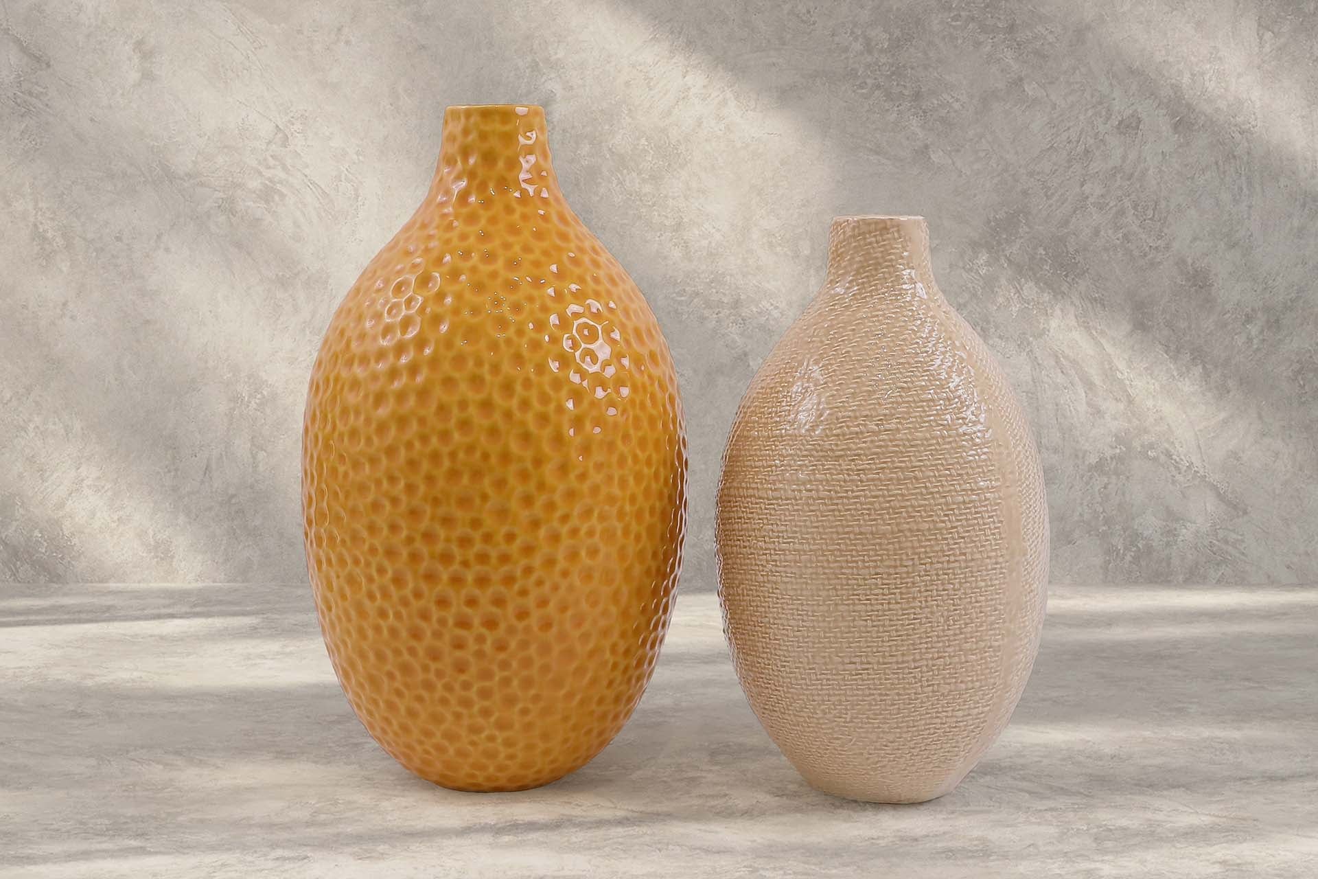 JARRON CERAMICA NARANJA 21x21x35 CM