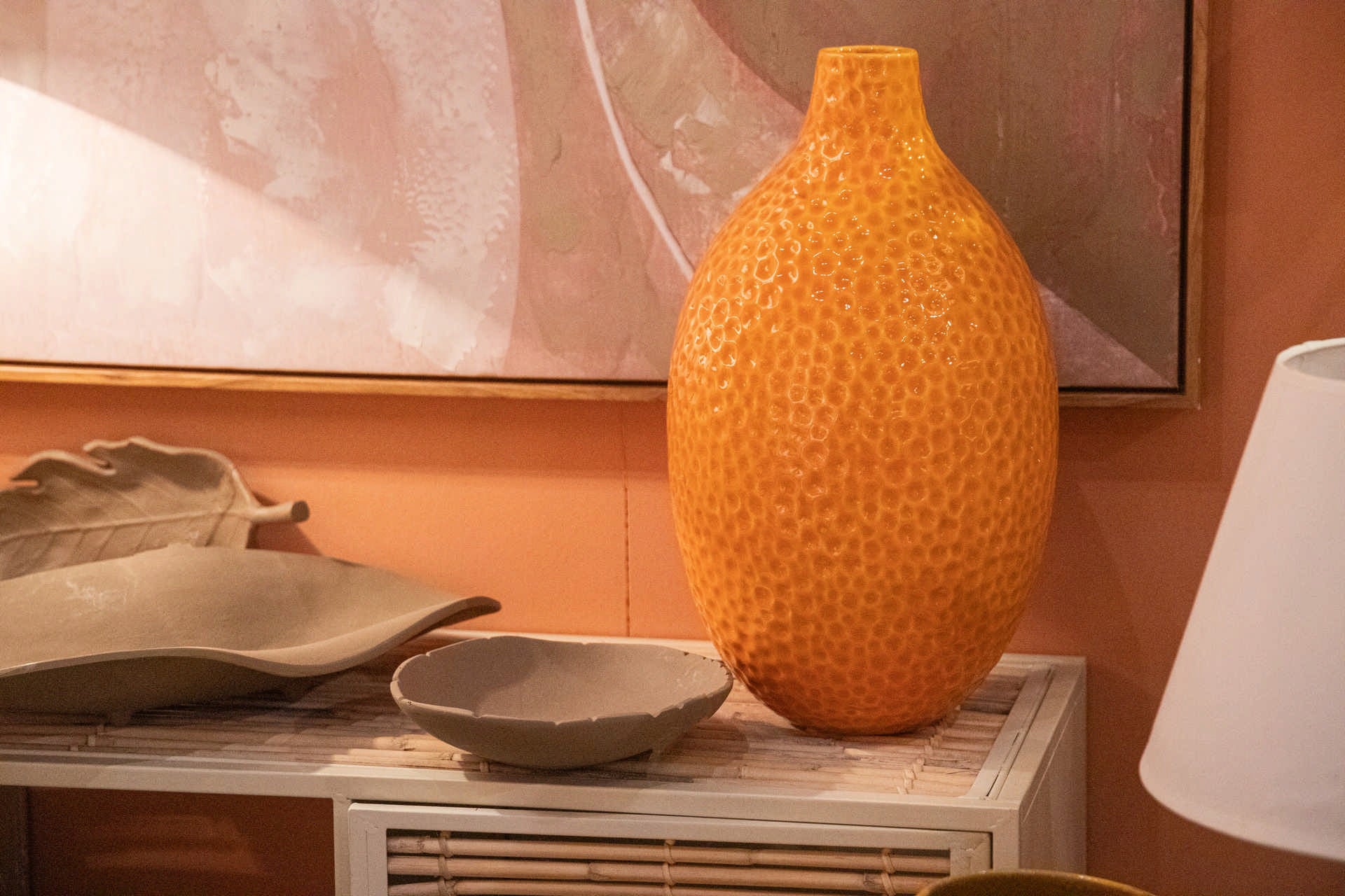 JARRON CERAMICA NARANJA 21x21x35 CM