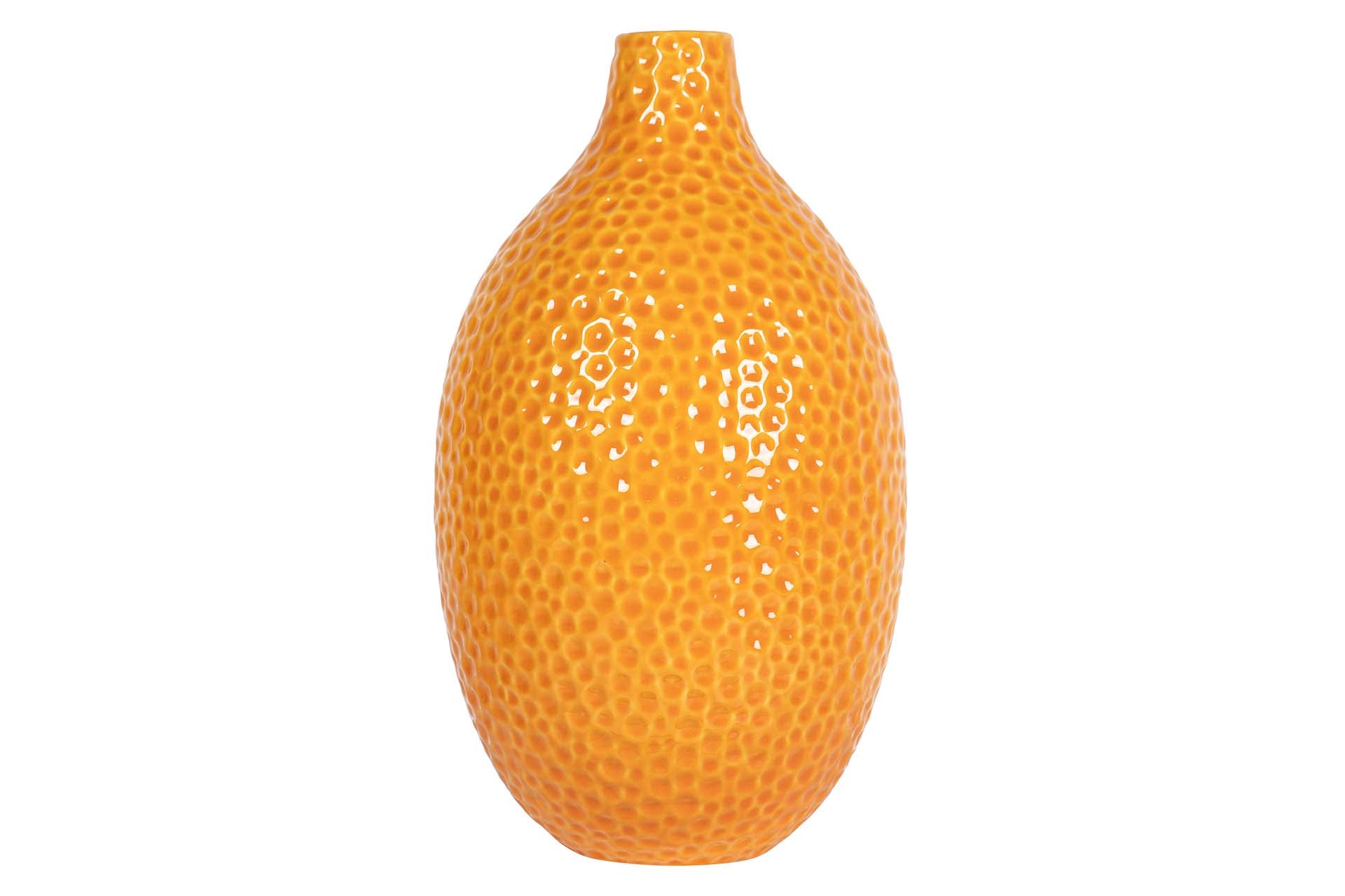 ORANGE CERAMIC VASE 21x21x35 CM