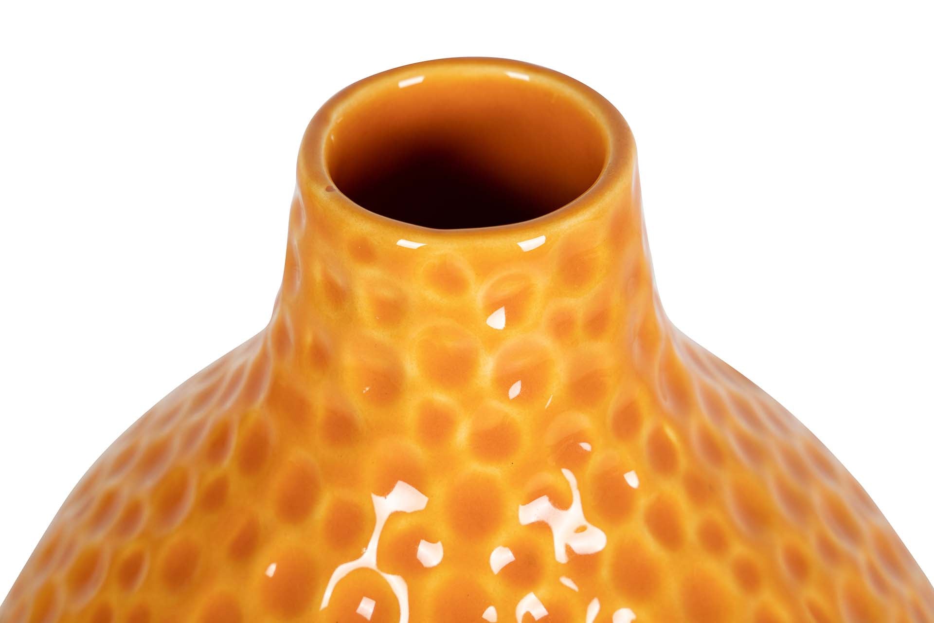 ORANGE CERAMIC VASE 21x21x35 CM