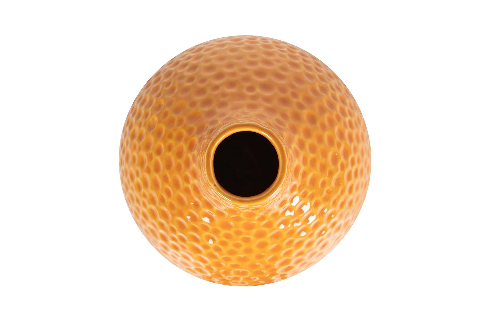 ORANGE CERAMIC VASE 21x21x35 CM