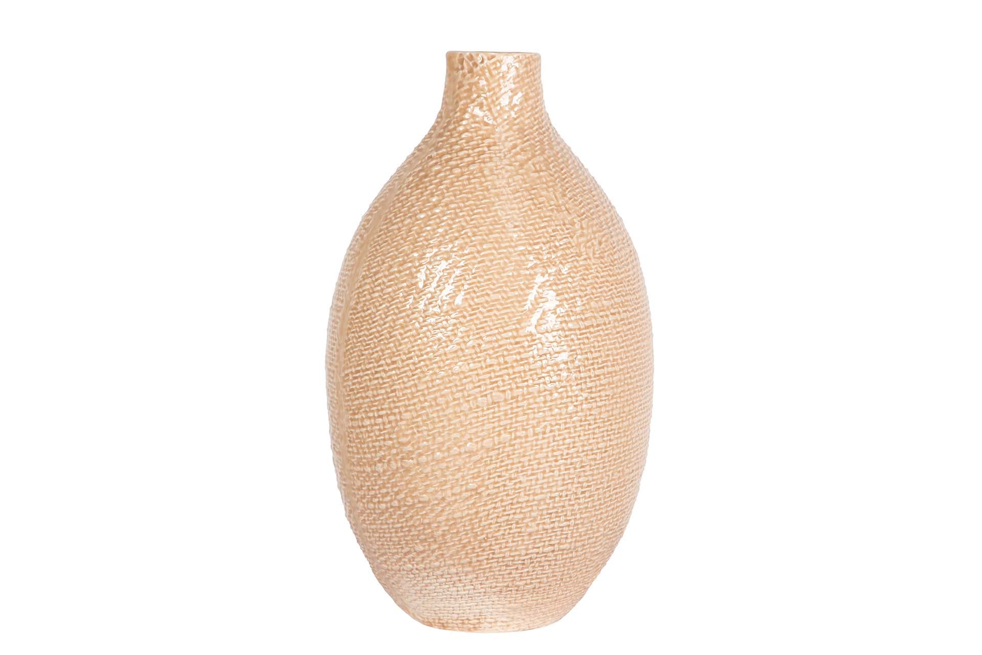 BEIGE CERAMIC VASE 18x18x31 CM