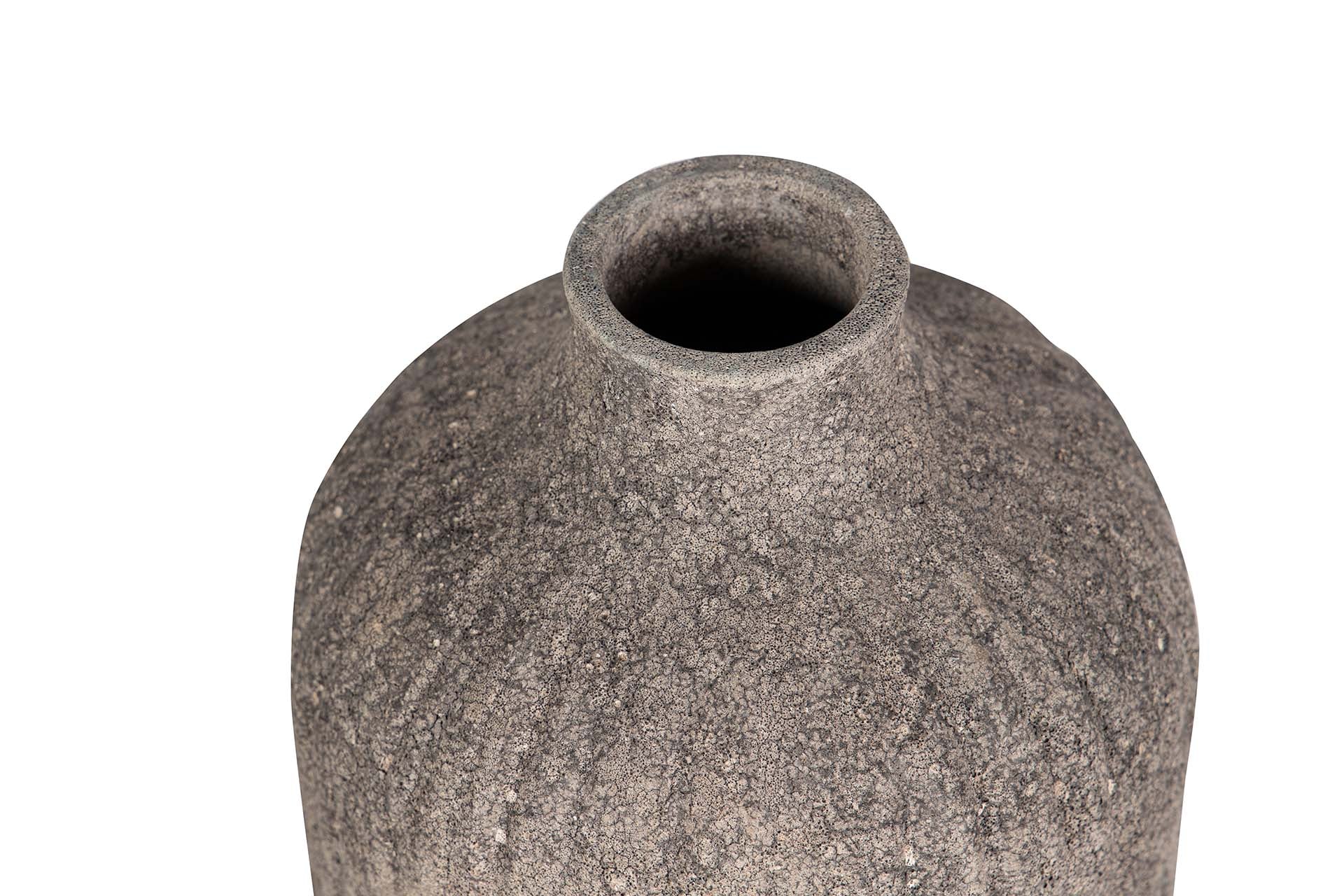 BLACK GREY CERAMIC VASE 14x14x36 CM