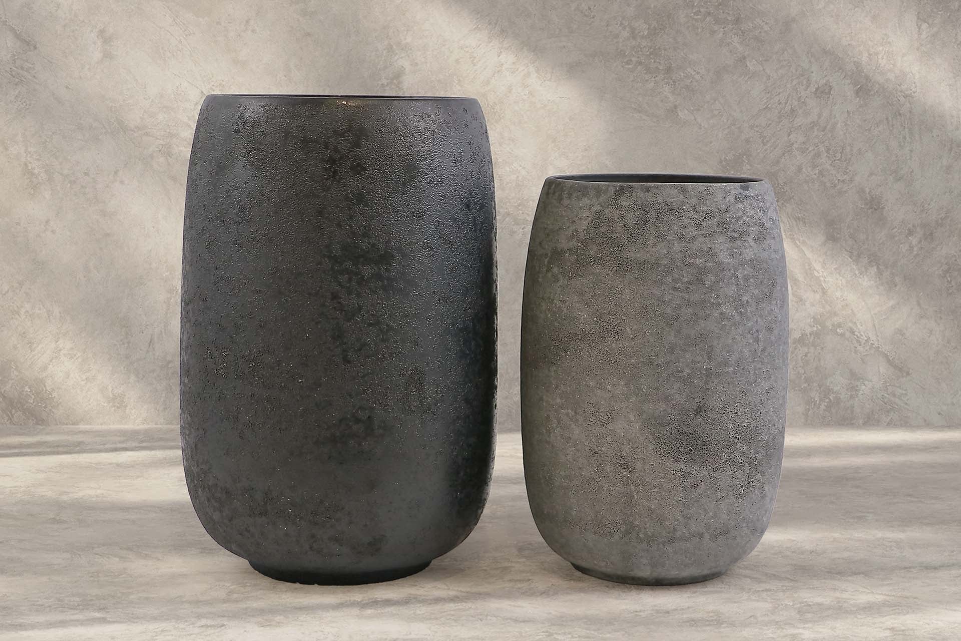 JARRON CERAMICA NEGRO GRIS 20x20x31 CM