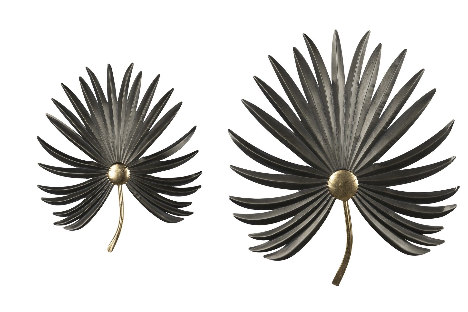 APLIQUE DE PARED METAL NEGRO DORADO 67x13x74 CM