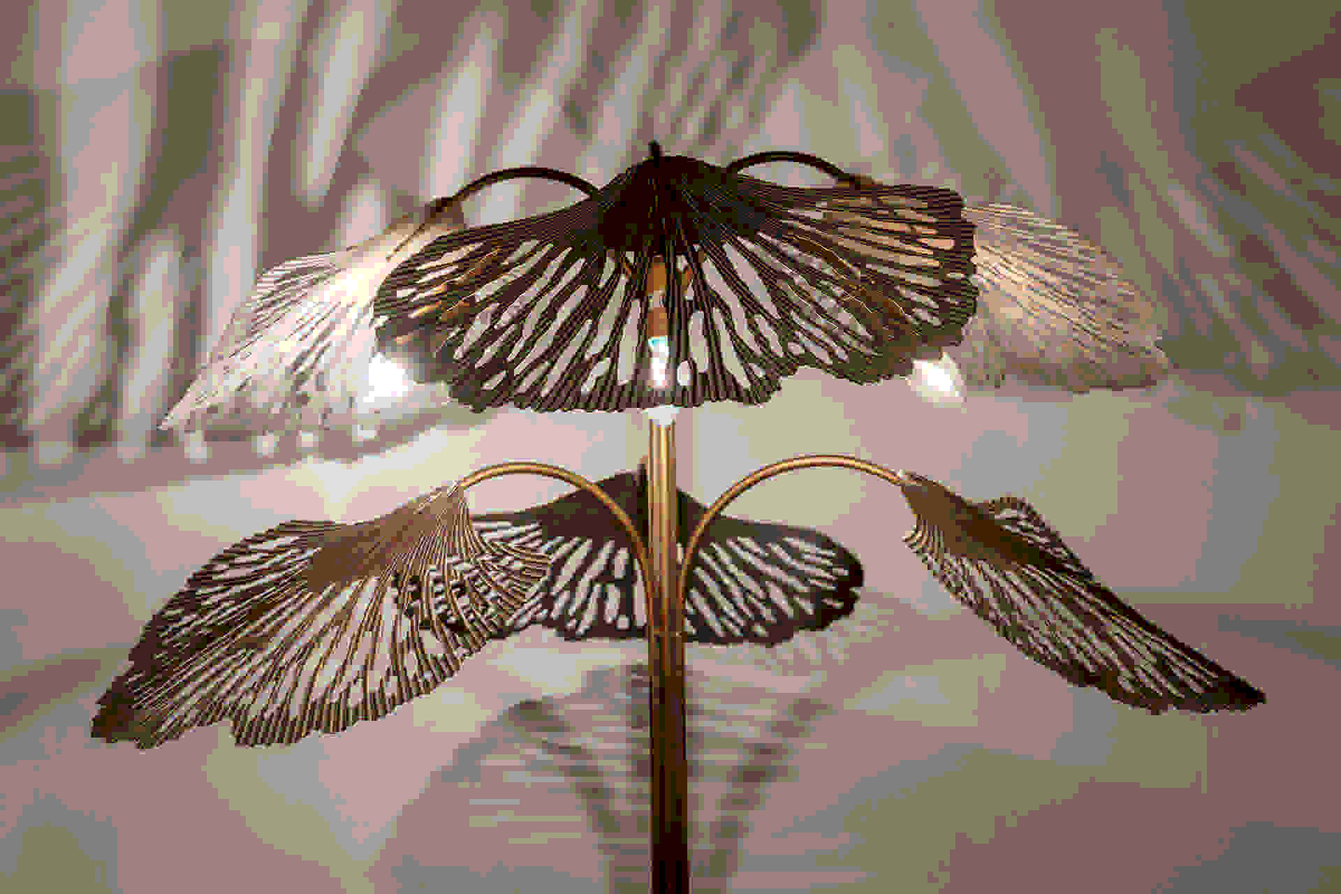 GOLD METAL FLOOR LAMP 88x88x166 CM