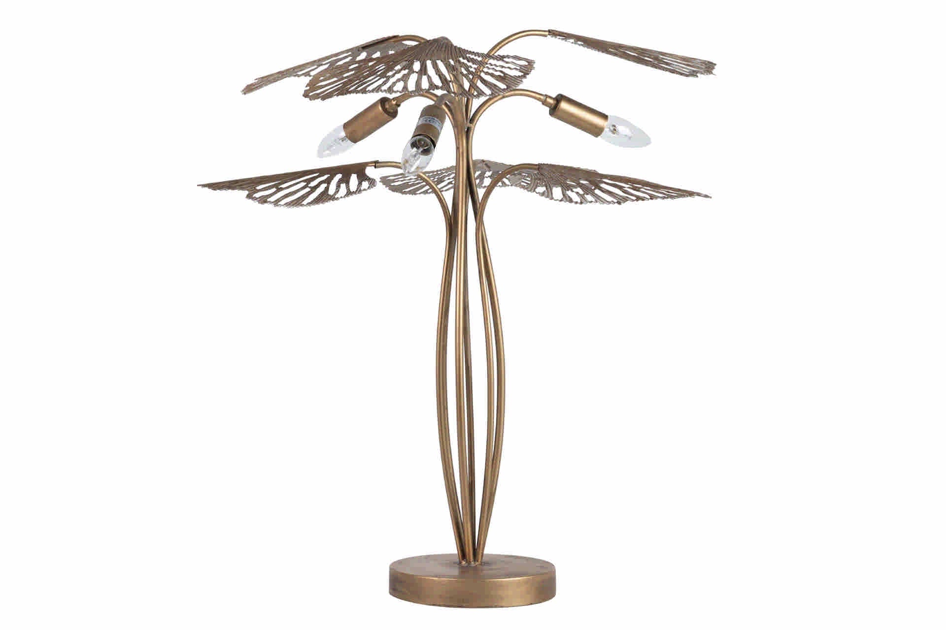 CANDEEIRO DE MESA DE METAL DOURADO 68x68x67 CM