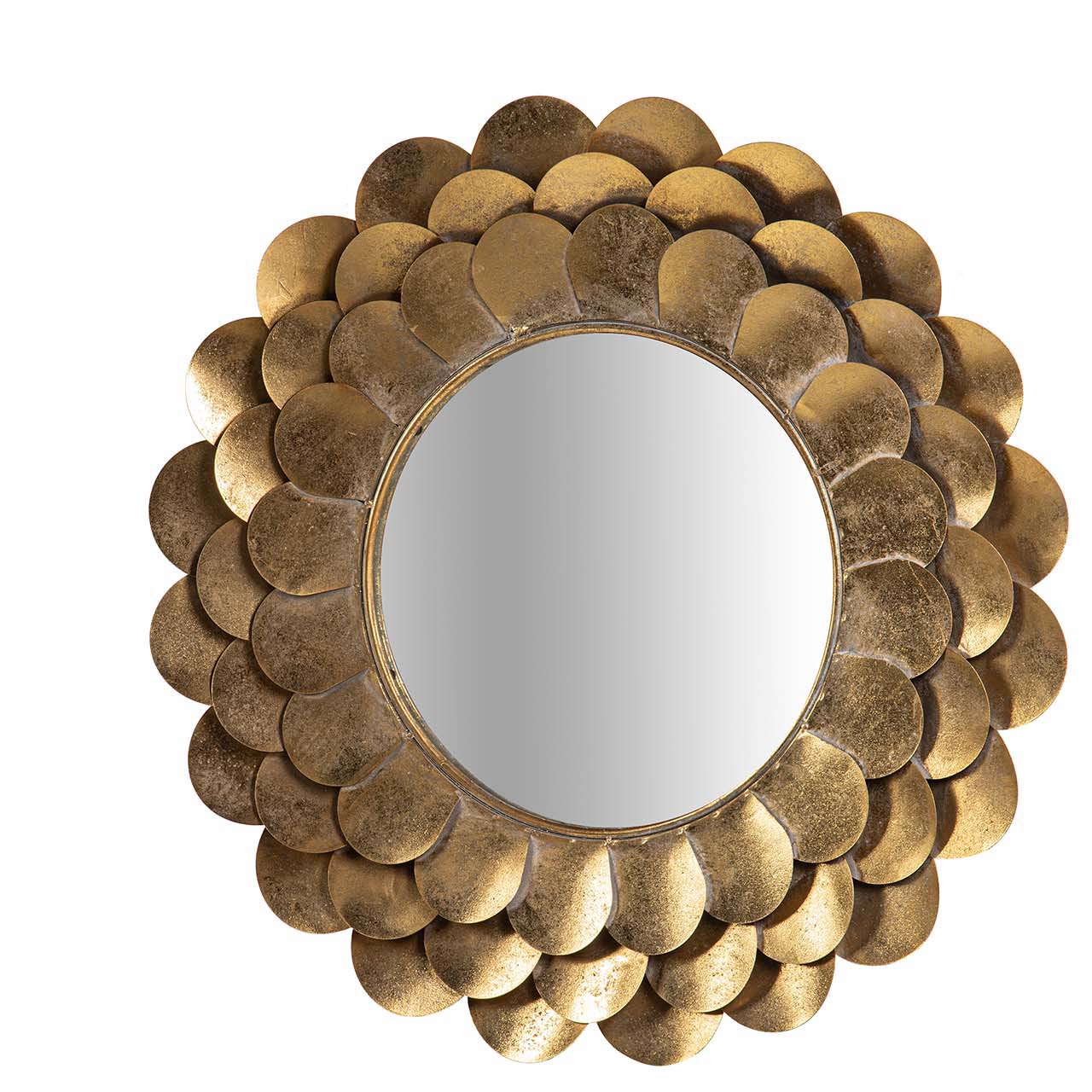 ESPEJO METAL REDONDO DORADO 86x7x86 CM