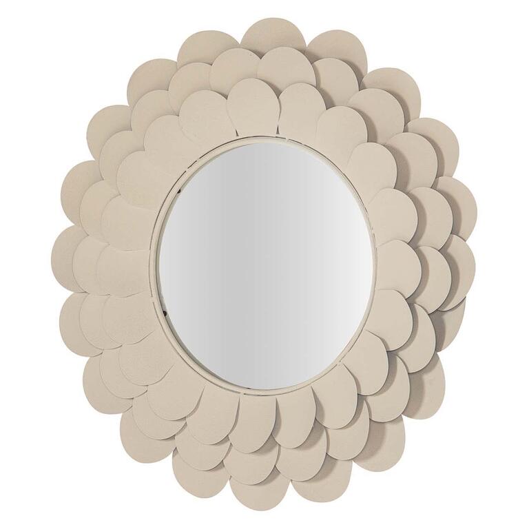 ESPEJO METAL REDONDO BEIGE 86x7x86 CM