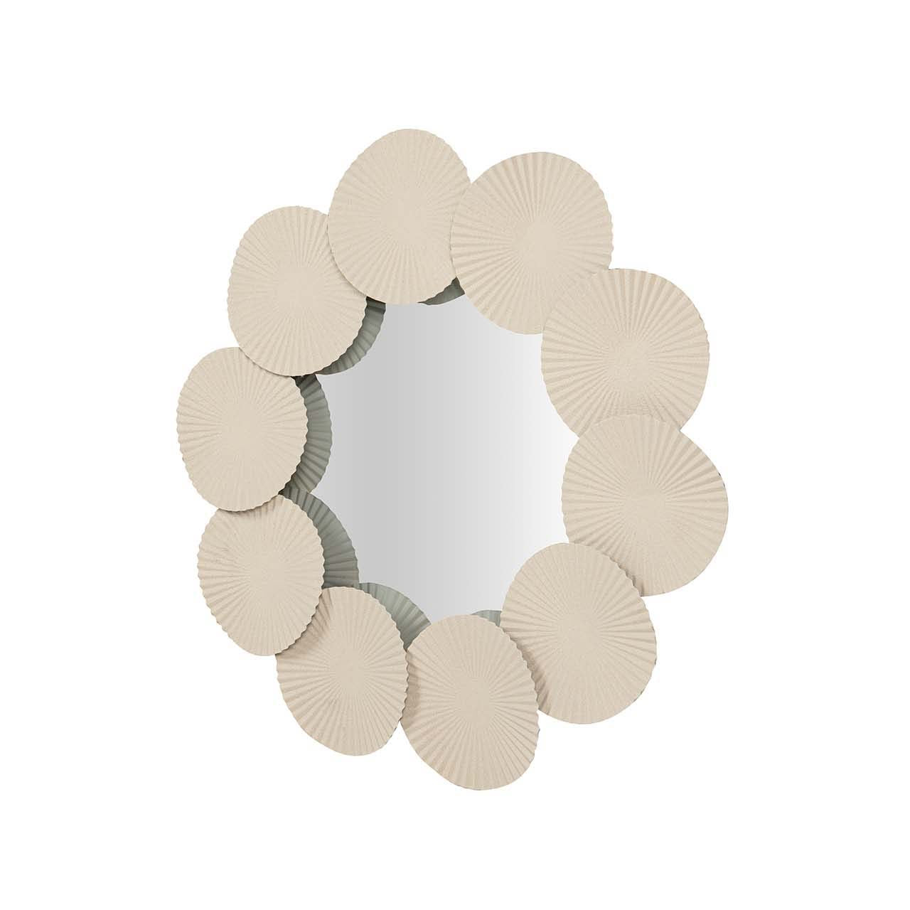 ESPEJO METAL REDONDO BEIGE 61x4x61 CM