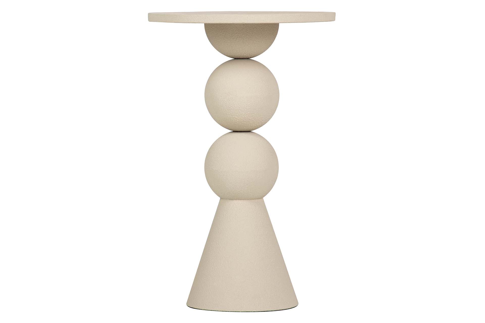 MESITA AUXILIAR METAL MDF BEIGE 41x41x63 CM