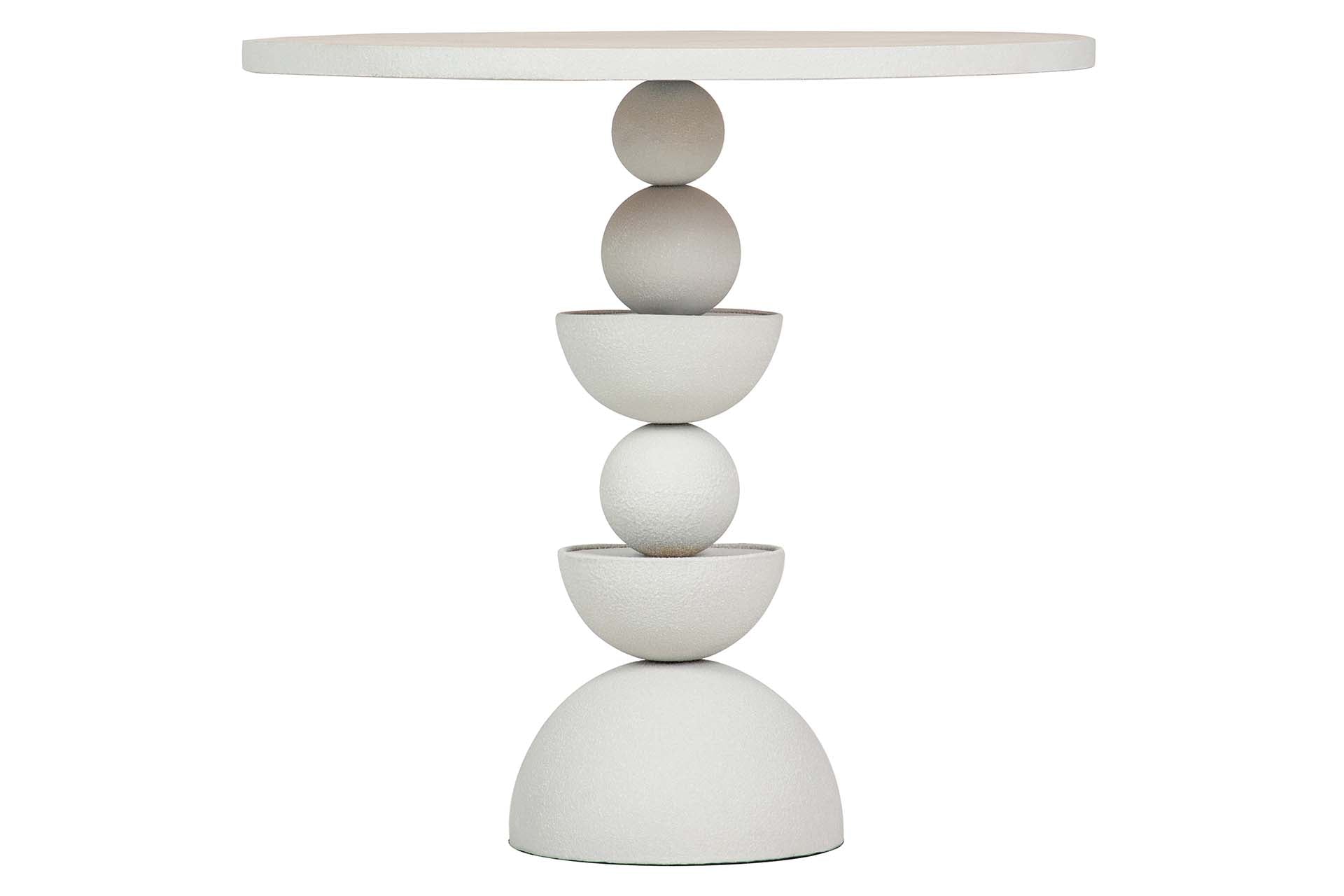 MESITA AUXILIAR METAL MDF BLANCO 60x60x58 CM