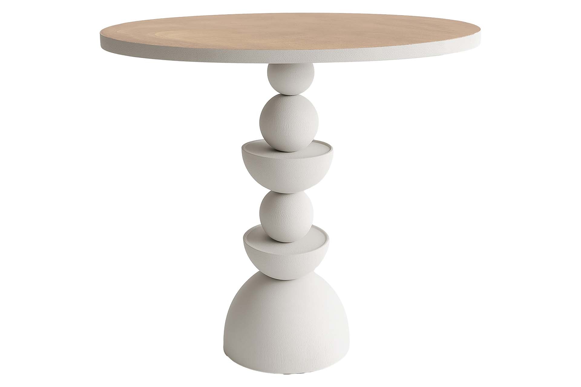 MESITA AUXILIAR METAL MDF BLANCO 60x60x58 CM