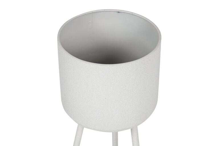 PLANTERO METAL BLANCO 23x23x65 CM
