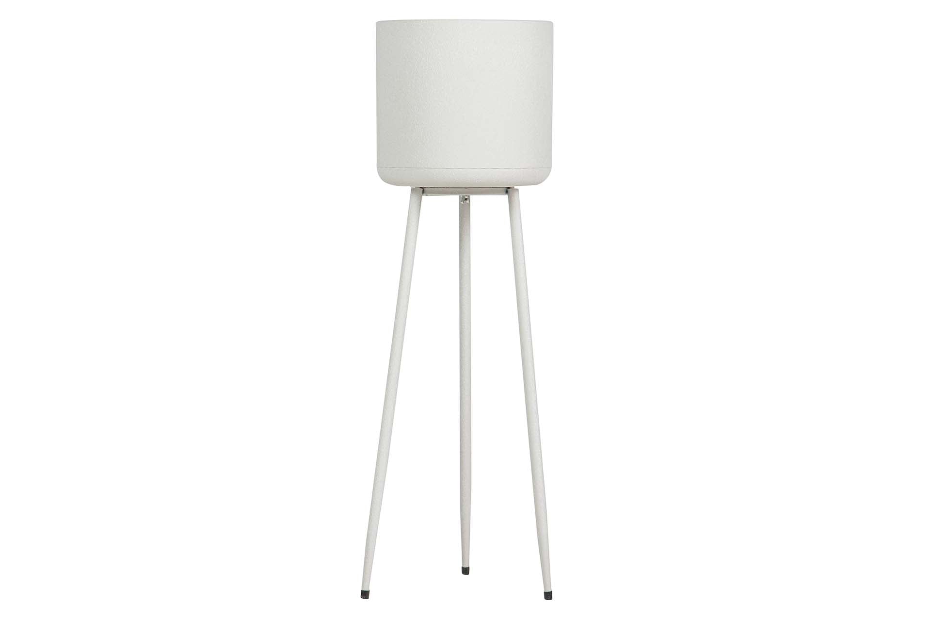 PLANTERO METAL BLANCO 25x25x80 CM