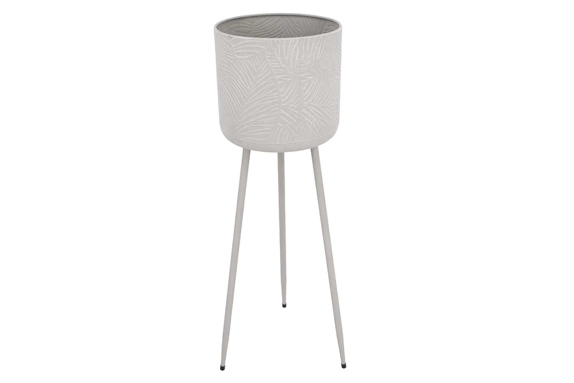 PLANTERO METAL BLANCO 25x25x80 CM