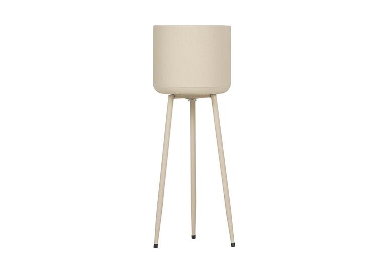 PLANTERO METAL BEIGE 23x23x65 CM