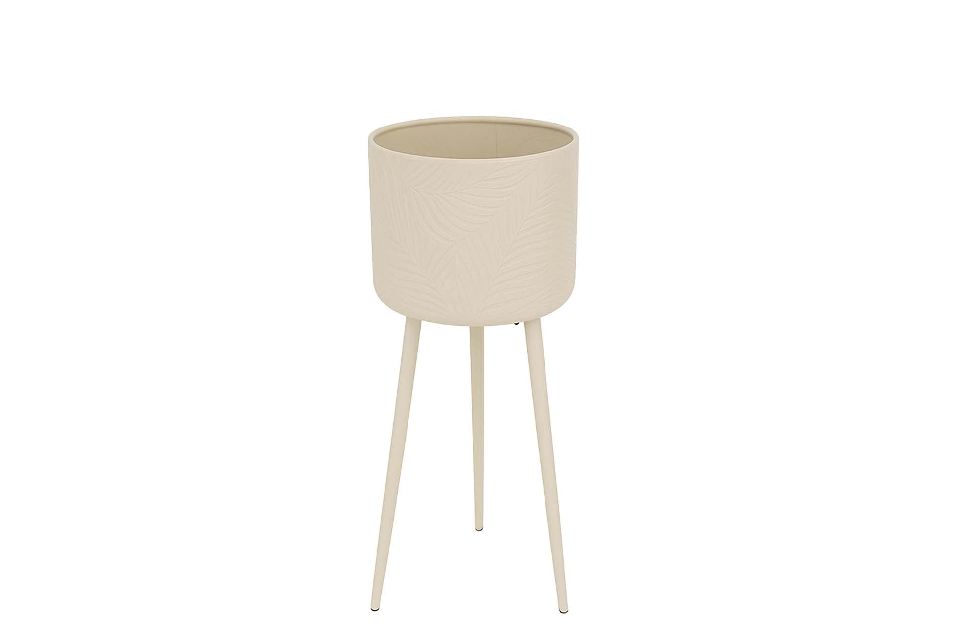 PLANTERO METAL BEIGE 23x23x65 CM