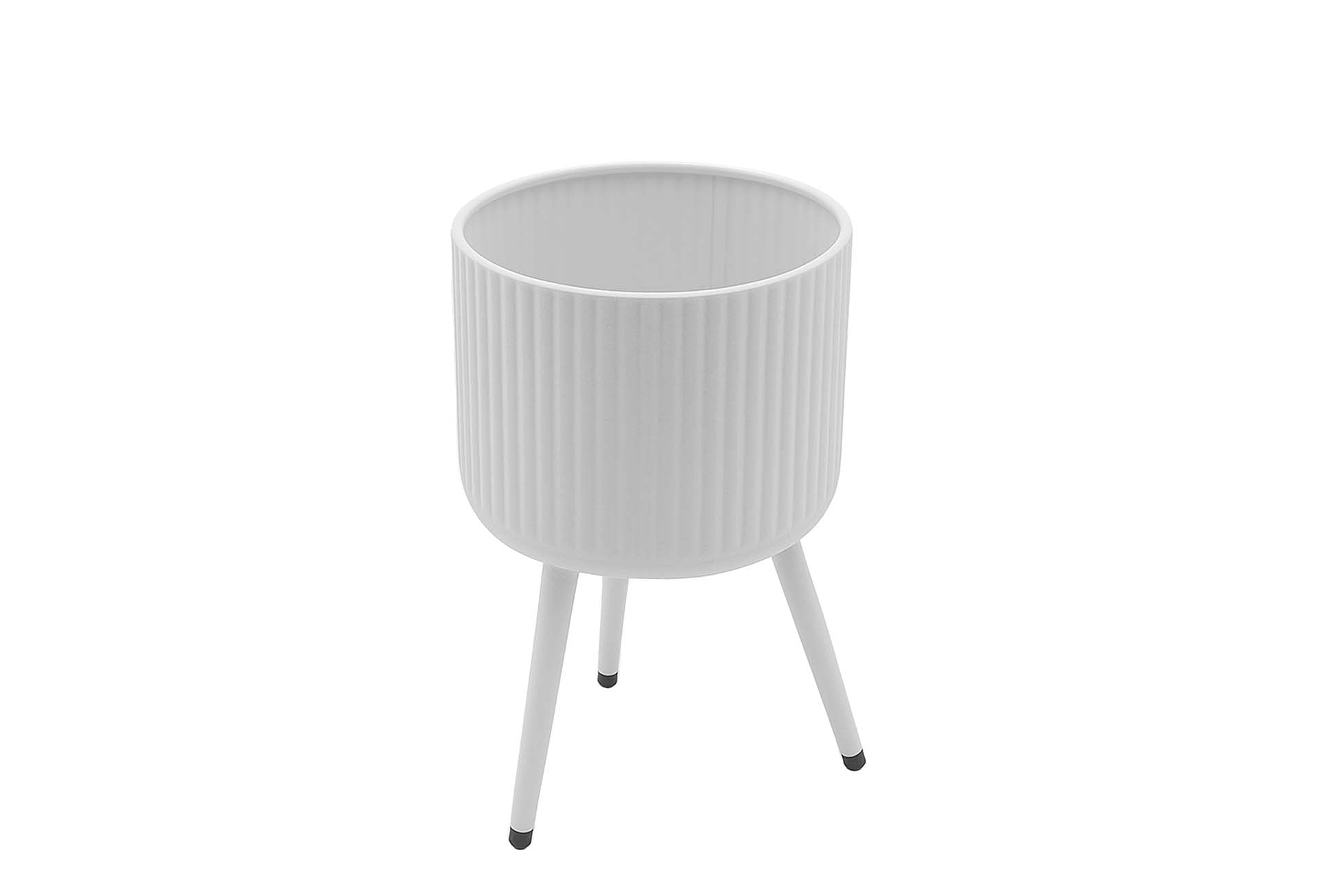 PLANTERO METAL BLANCO 23x23x39 CM