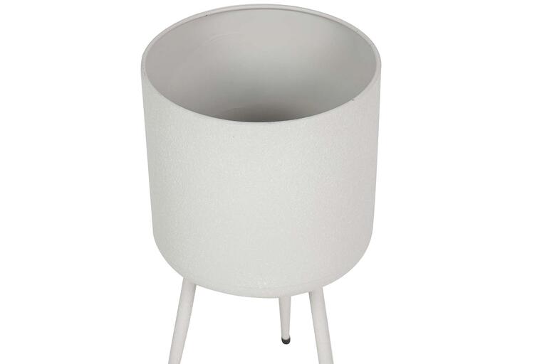 PLANTERO METAL BLANCO 25x25x47 CM