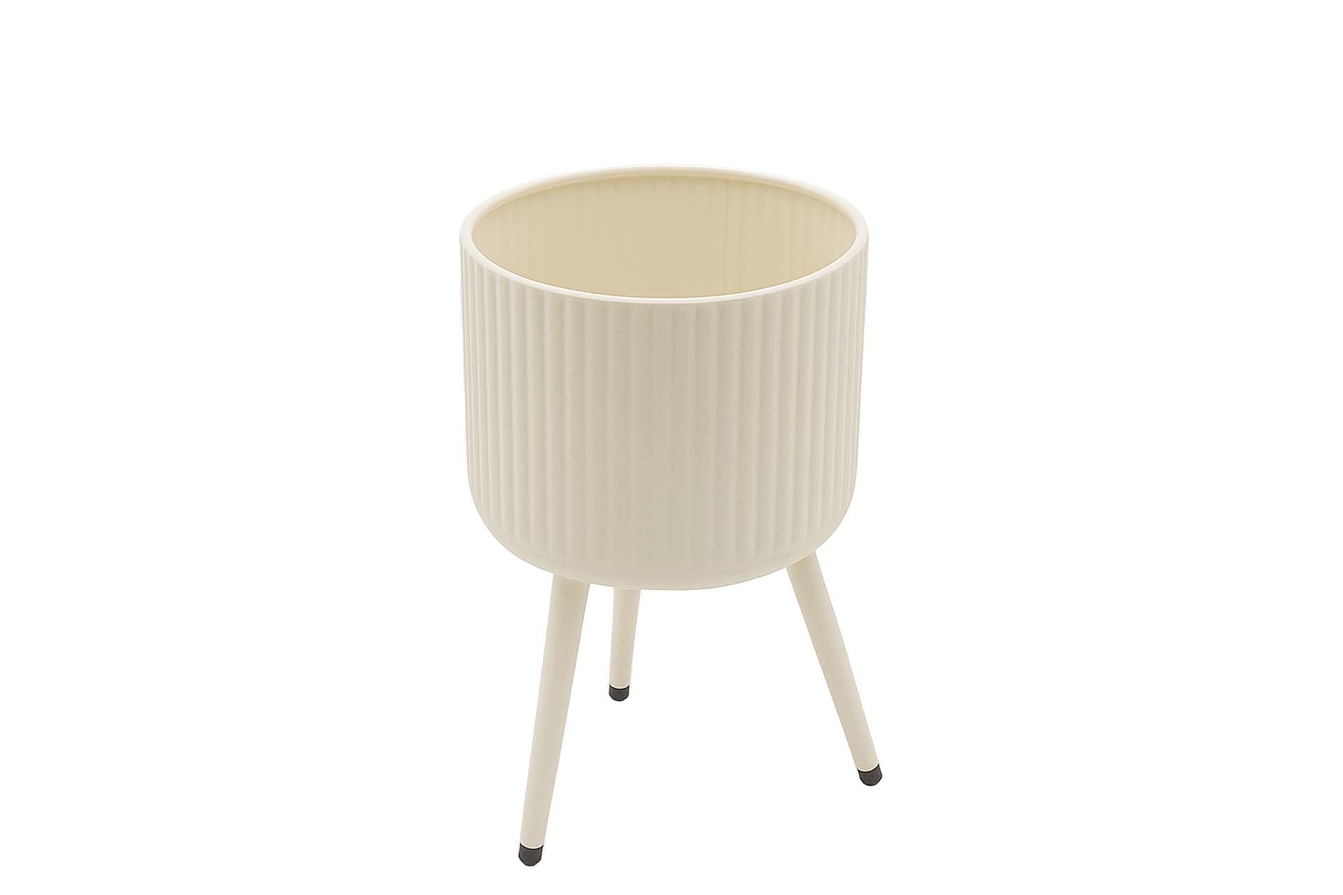 PLANTERO METAL BEIGE 23x23x40 CM