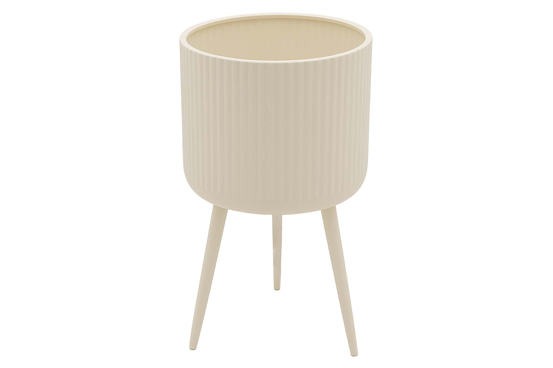 PLANTERO METAL BEIGE 25x25x47 CM