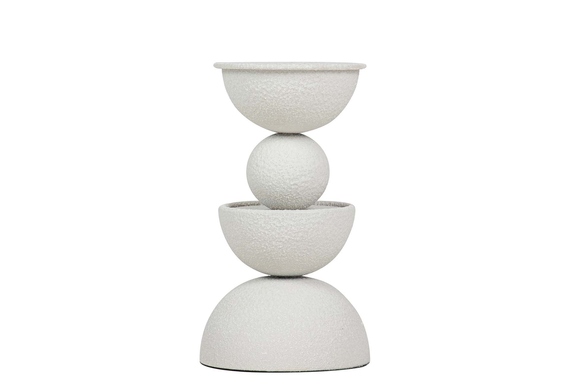 CANDELABRO METAL BLANCO 13x13x22 CM