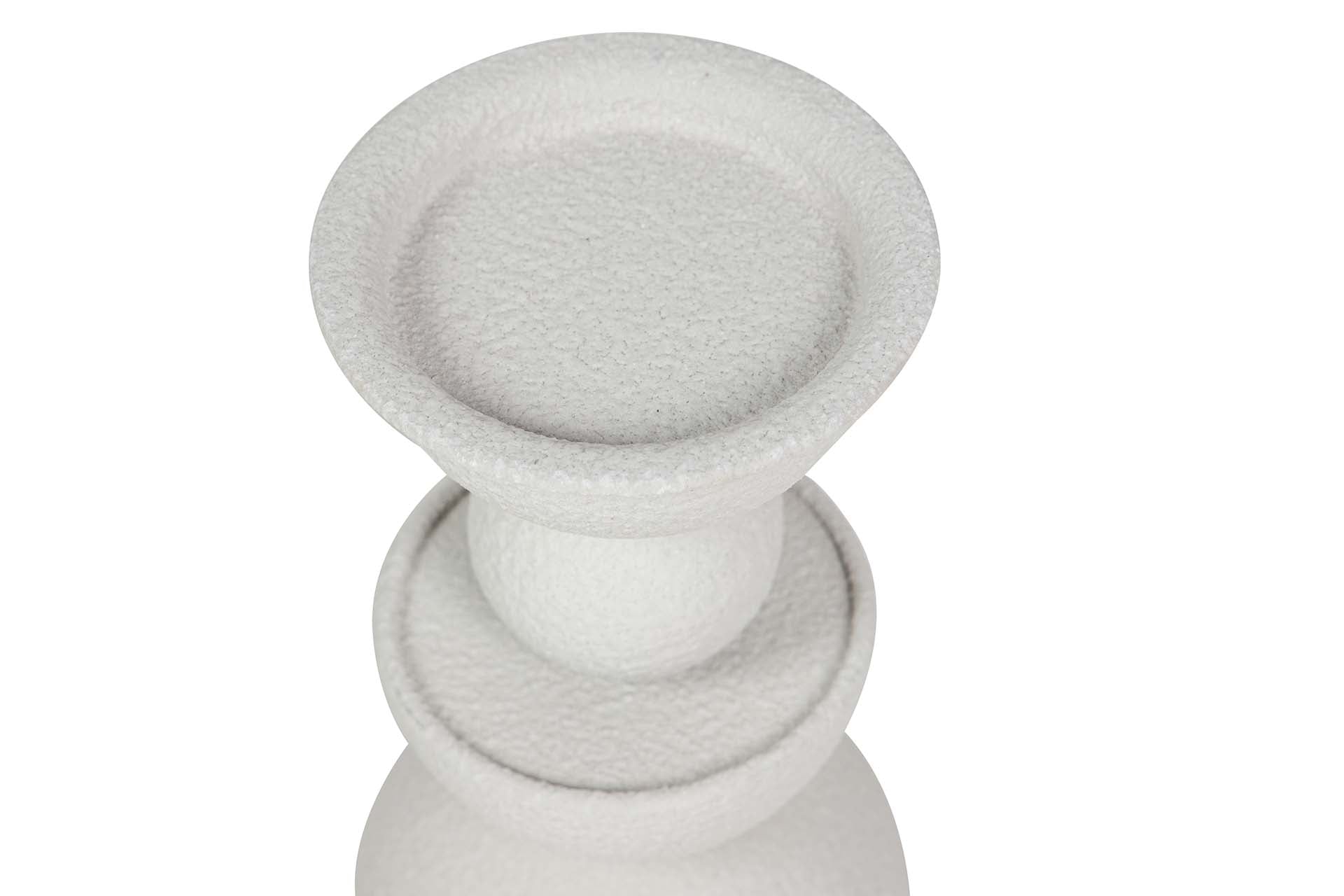 CANDELABRO METAL BLANCO 13x13x22 CM