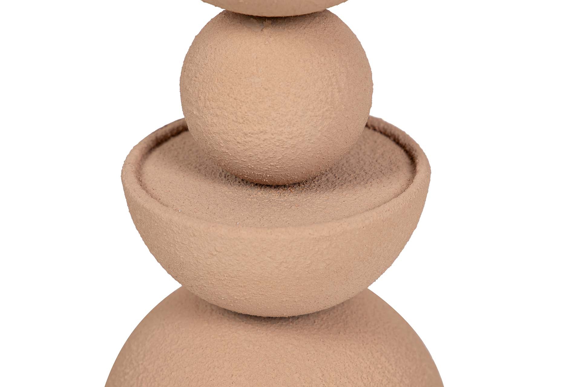 CANDELABRO METAL BEIGE 13x13x22 CM