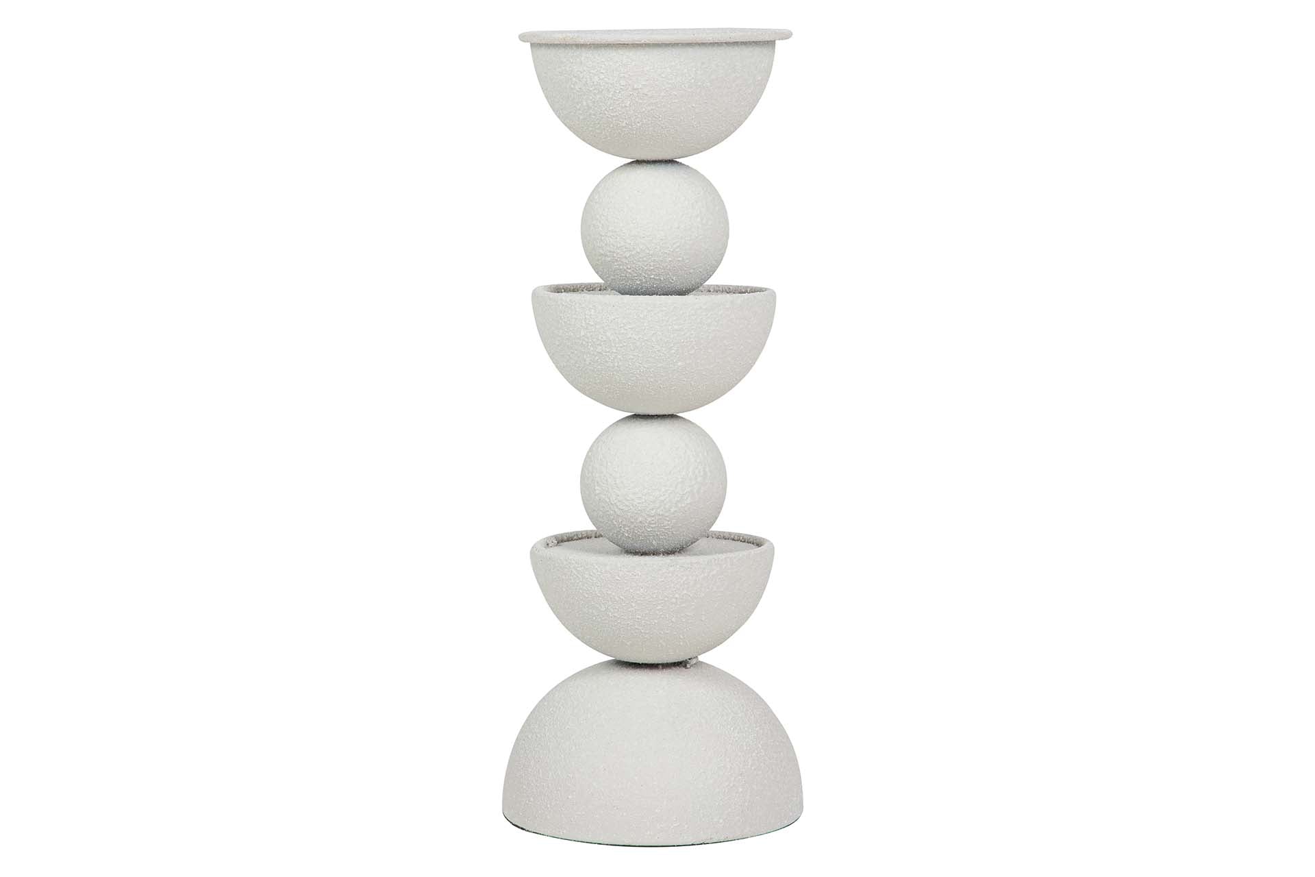CANDELABRO METAL BLANCO 13x13x32 CM