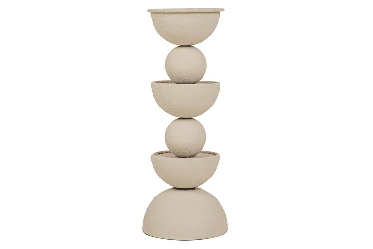 CANDELABRO METAL BEIGE 13x13x32 CM