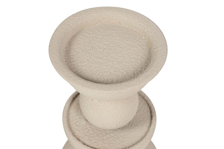 CANDELABRO METAL BEIGE 13x13x32 CM