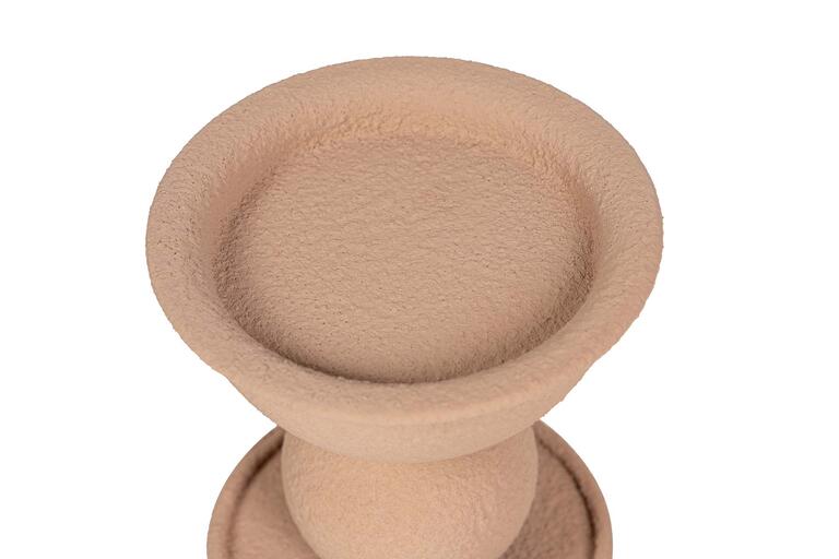 CANDELABRO METAL BEIGE 13x13x32 CM