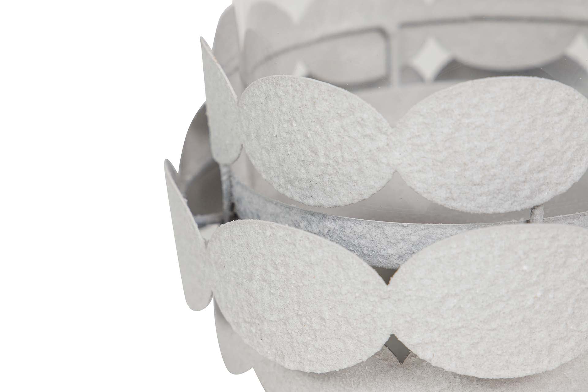 PORTAVELAS METAL BLANCO 16x16x25 CM