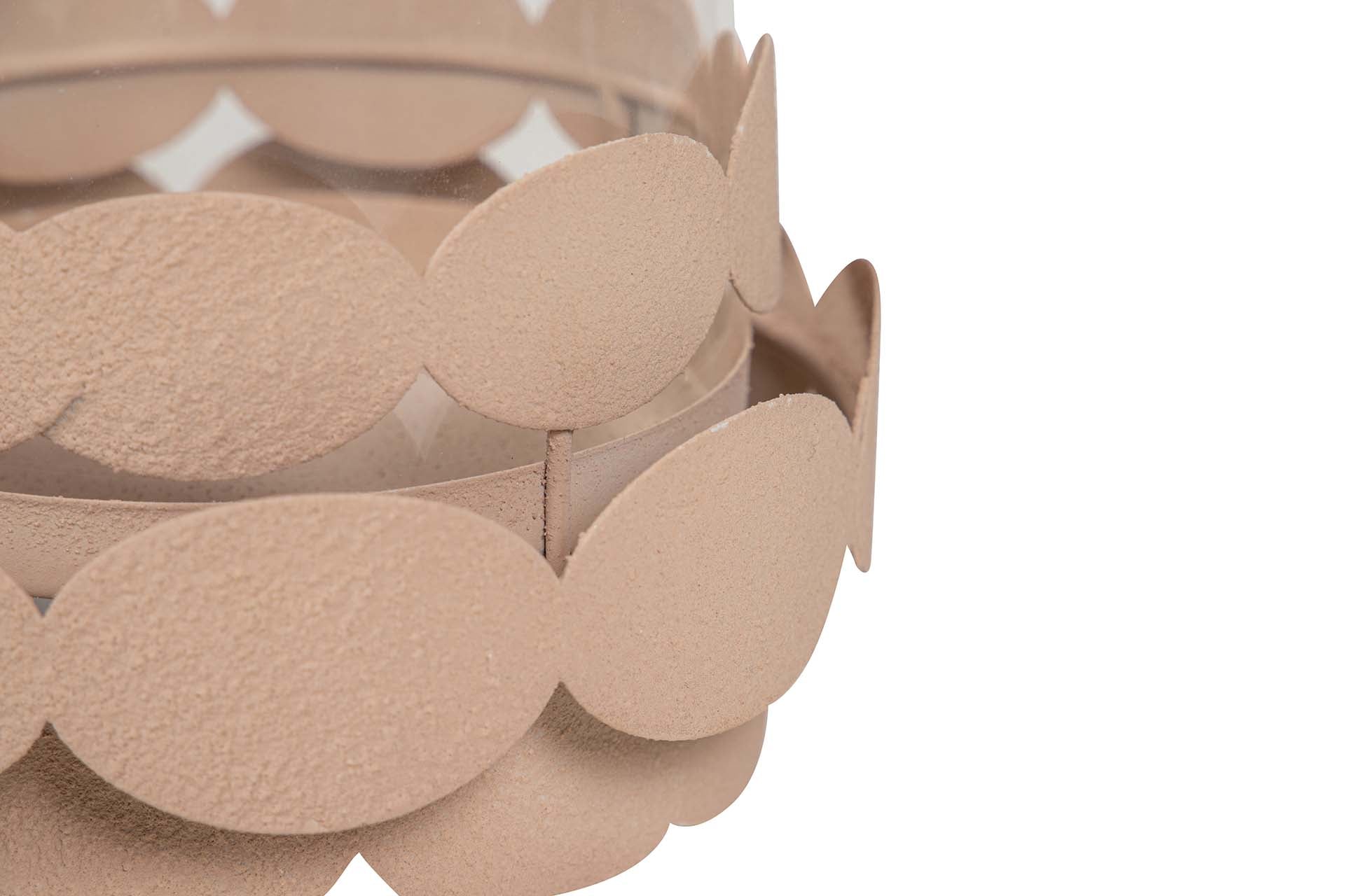 PORTAVELAS METAL BEIGE 16x16x25 CM - Min.2 uds