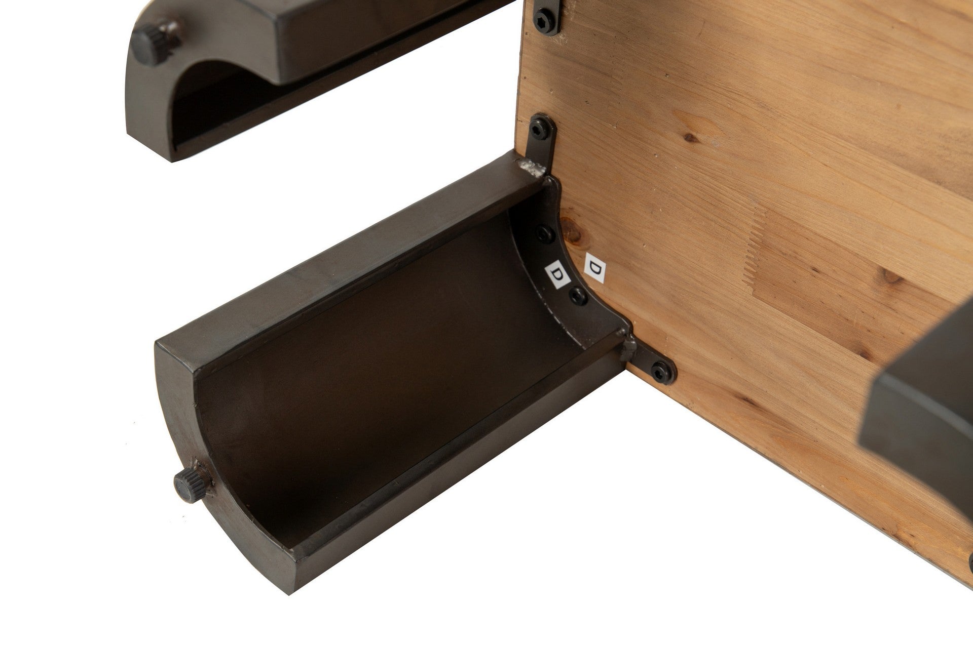 MESA DE METAL DE MADEIRA MARROM PRETA 48x35x56 CM